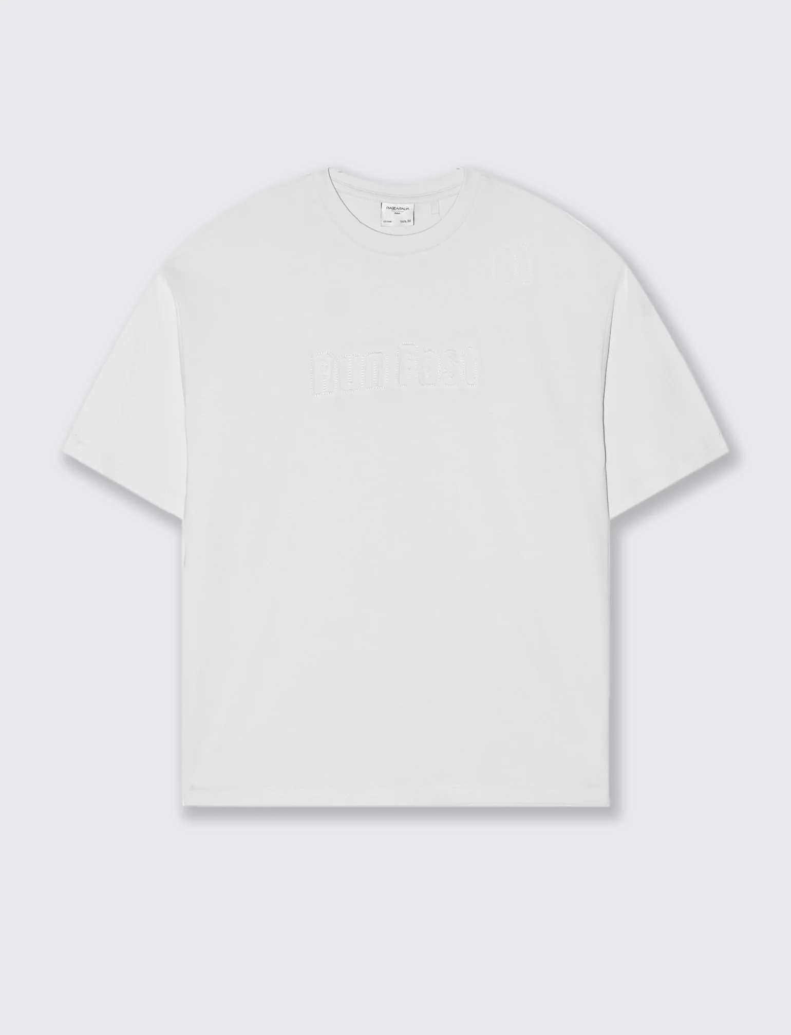 T-SHIRT BOXY FIT EFFETTO MAGLIA - Grigio ghiaccio - Image 2