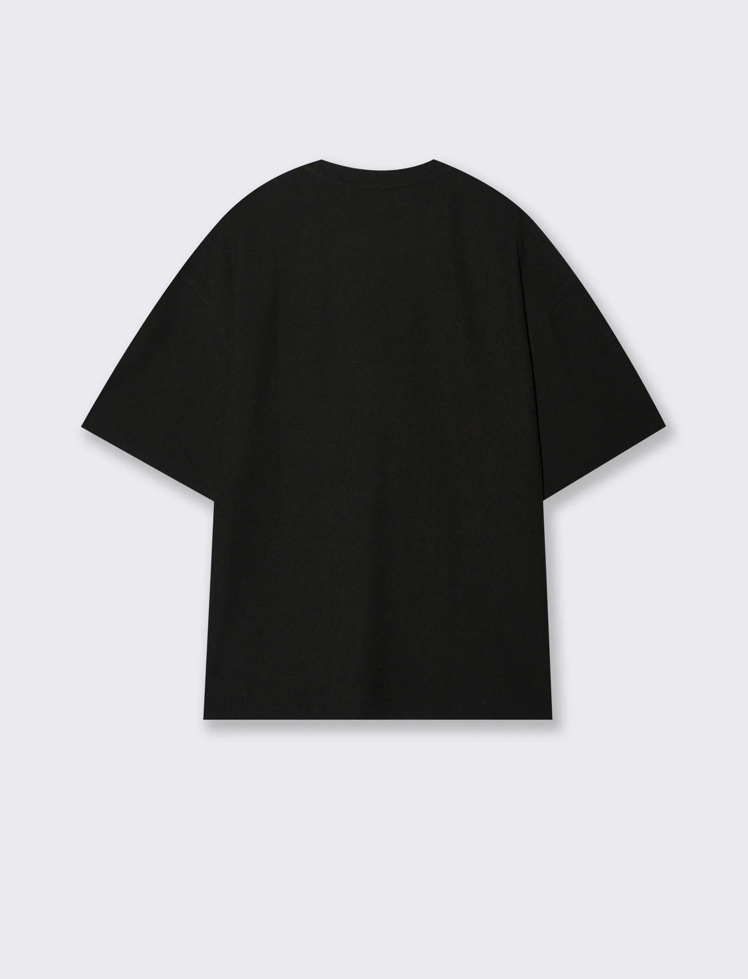 T-SHIRT BOXY FIT EFFETTO MAGLIA - Nero - Image 2