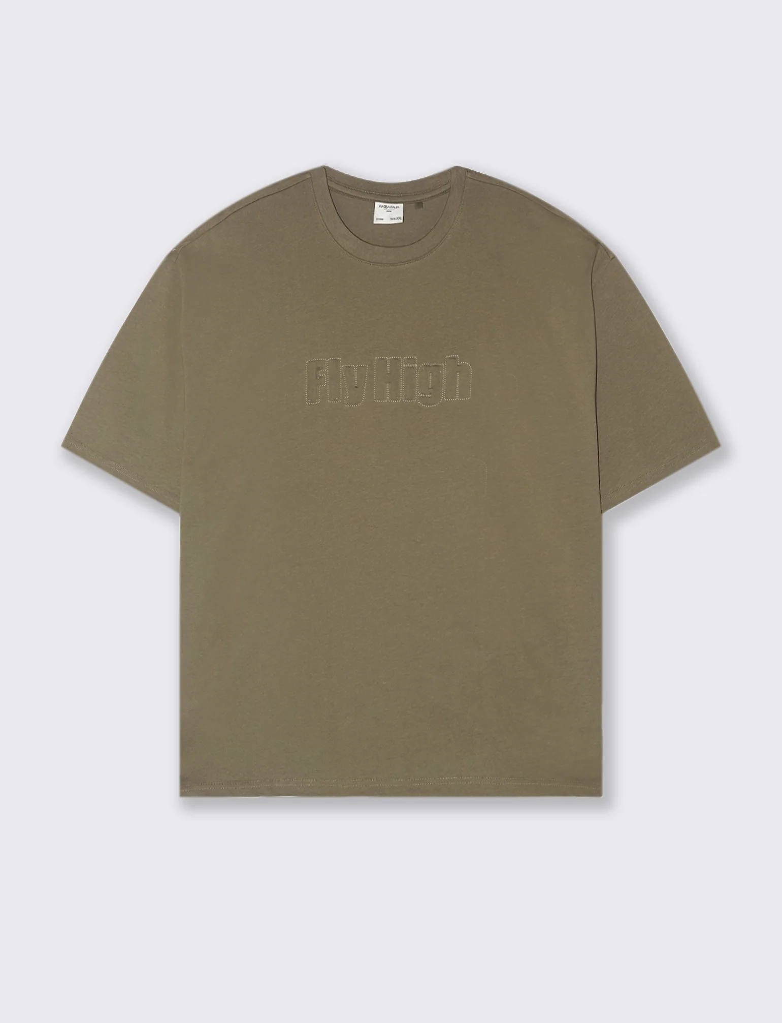 T-SHIRT BOXY FIT EFFETTO MAGLIA - Verde kaki - Image 4