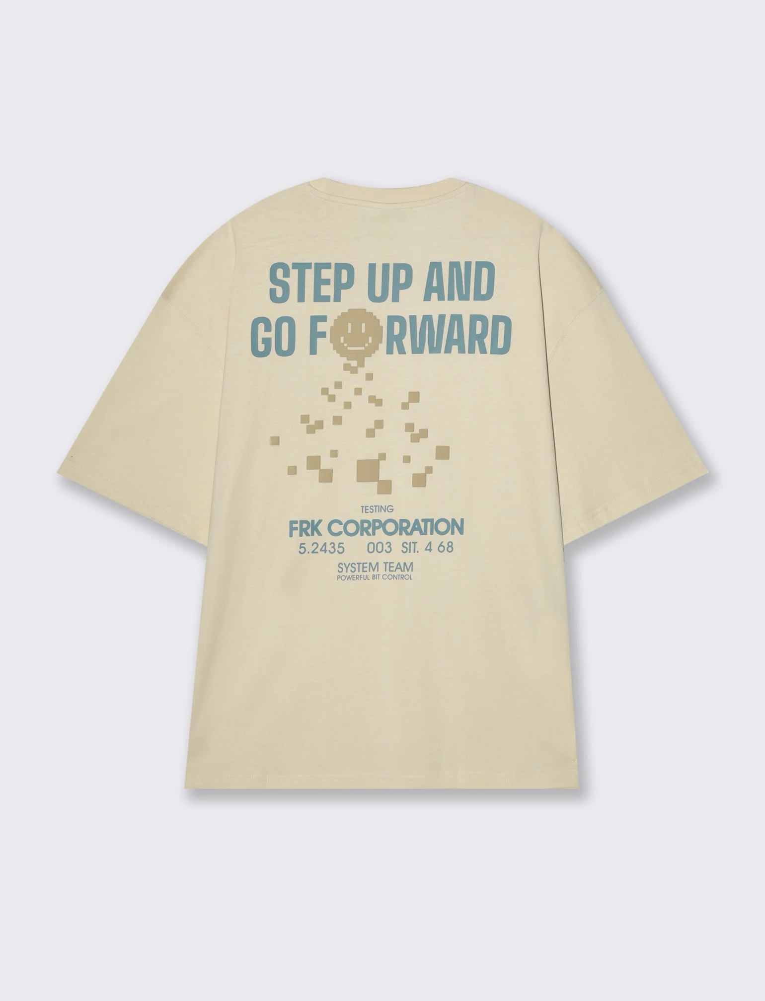 T-shirt boxy fit in cotone con stampe da uomo - Beige ecru - Image 5