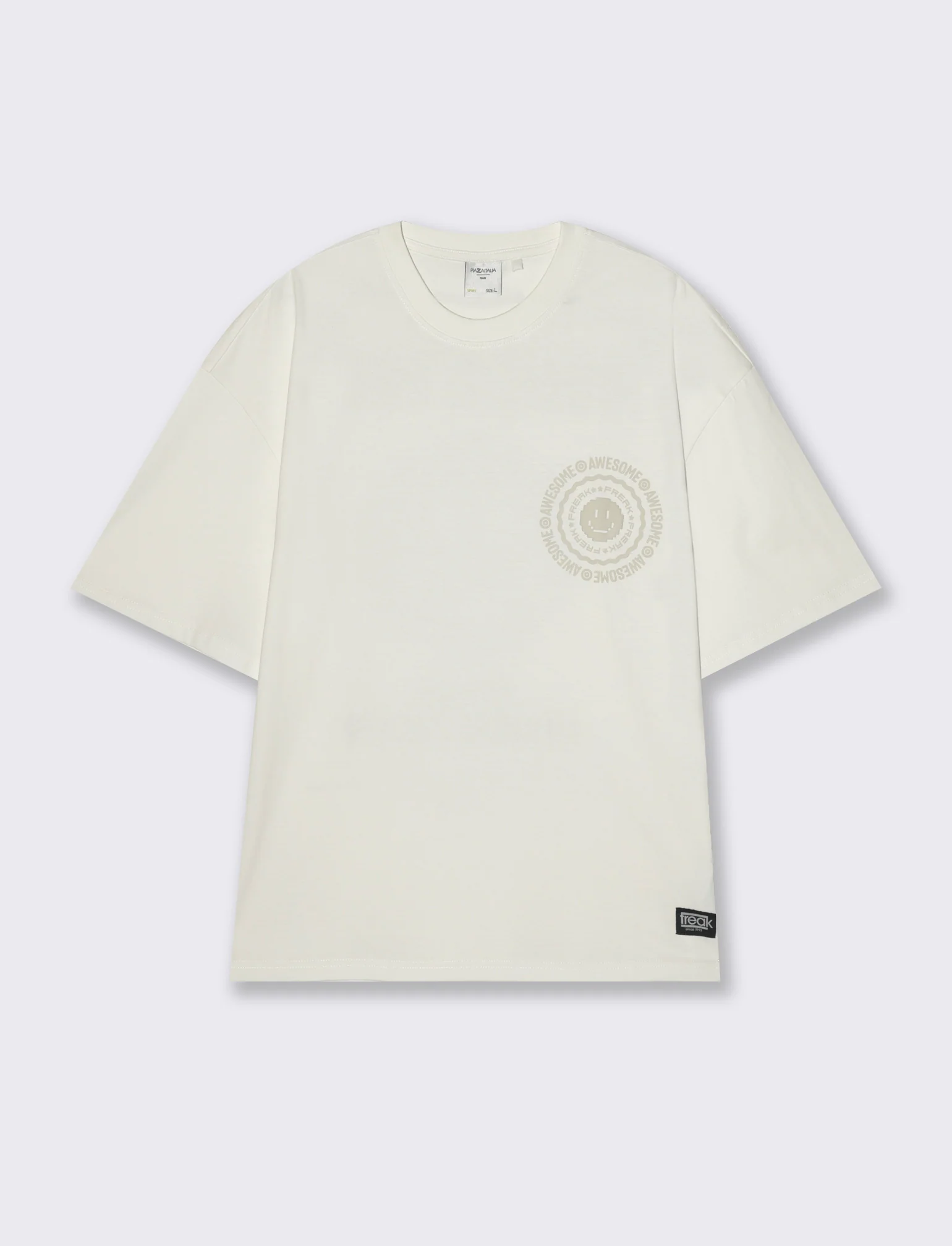 T-shirt boxy fit in cotone con stampe da uomo - Bianco - Image 4