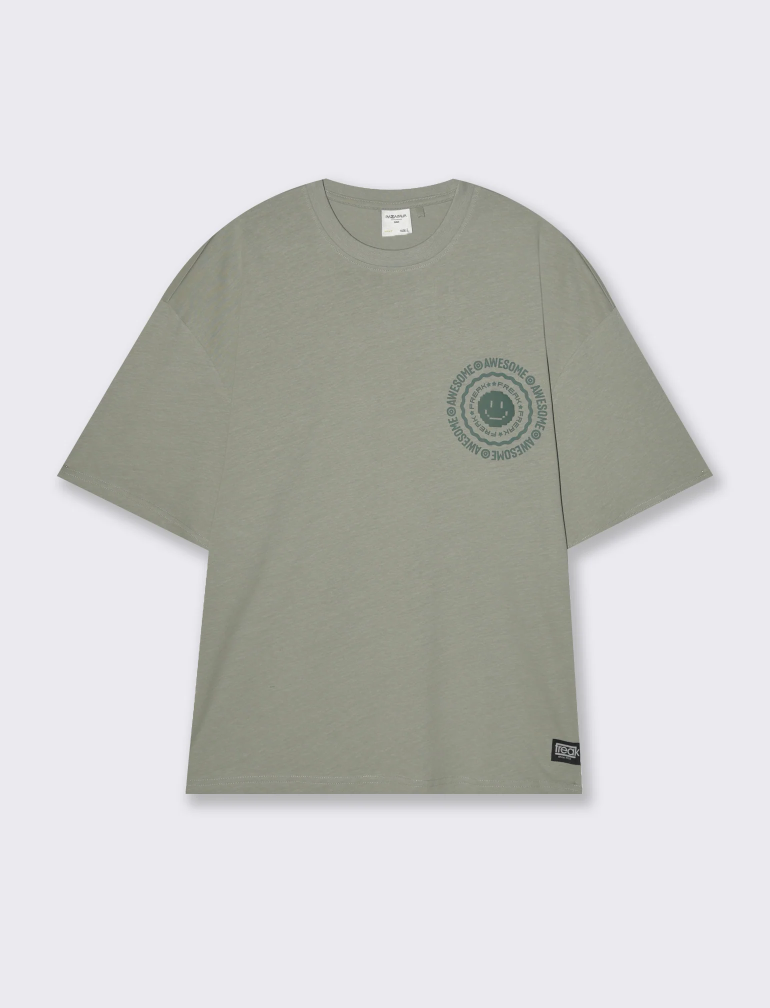 T-shirt boxy fit in cotone con stampe da uomo - Verde - Image 4