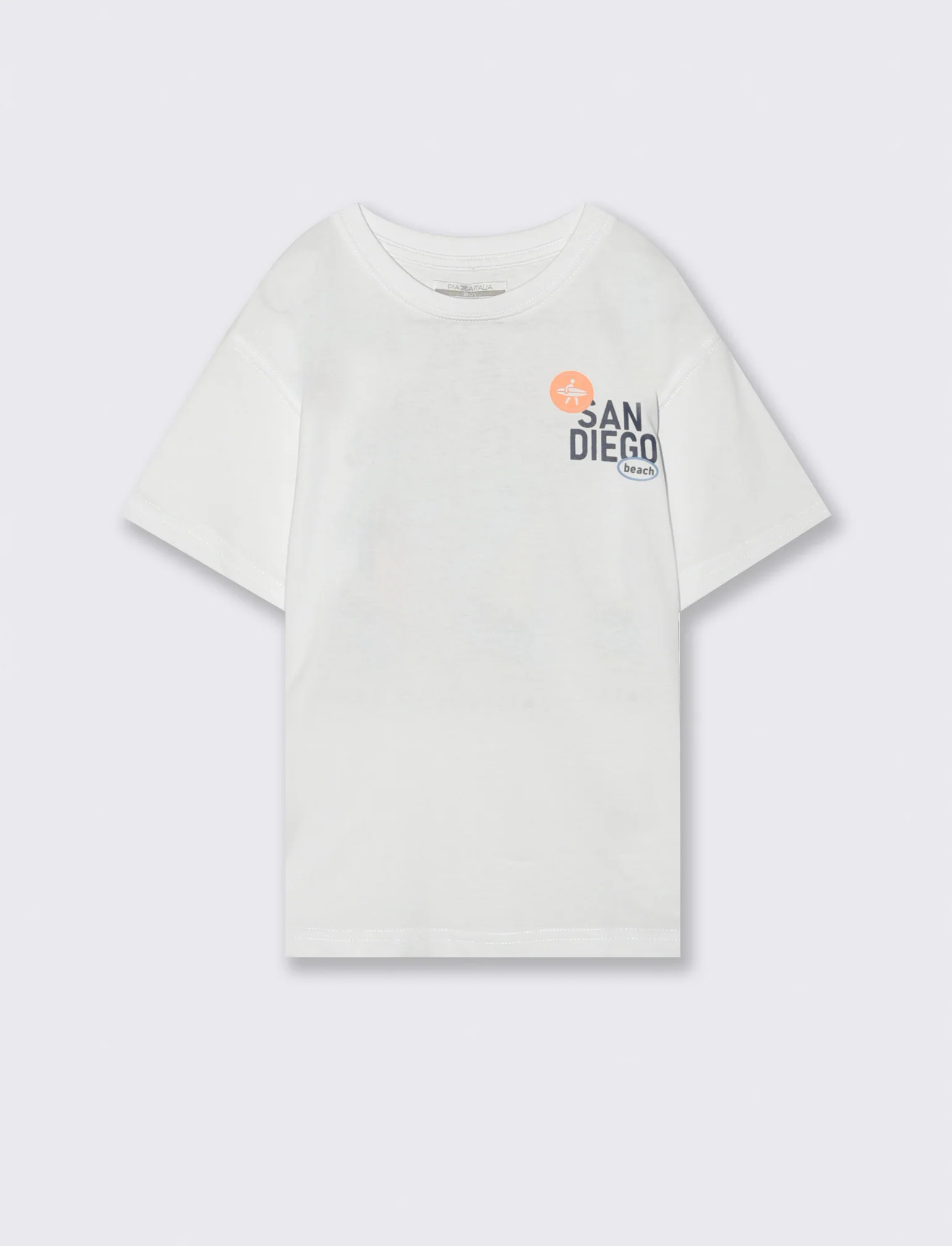T-Shirt Casual con Stampa Posteriorе - Bianco