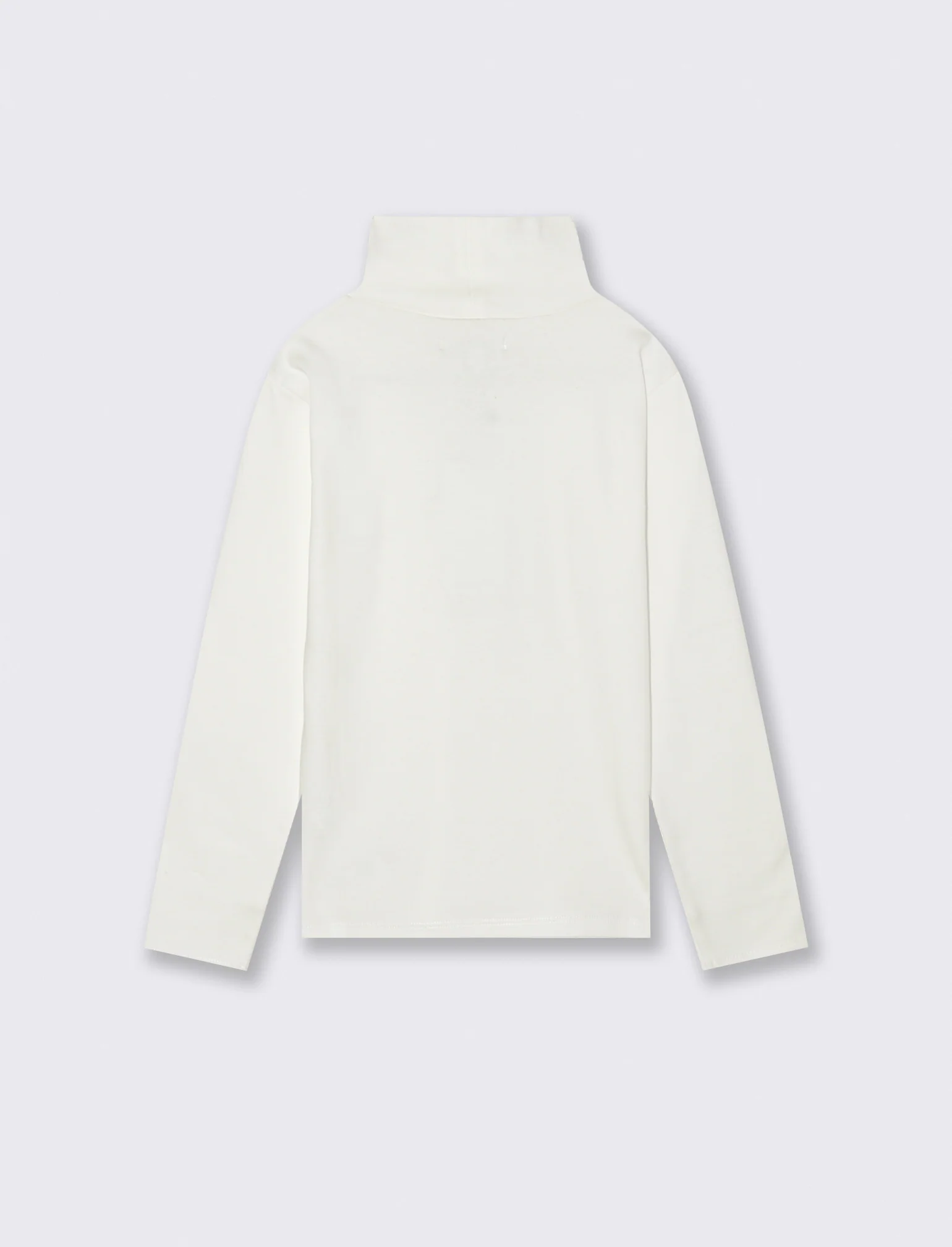 T-shirt collo alto a manica lunga in interlock. - Bianco latte - Image 2