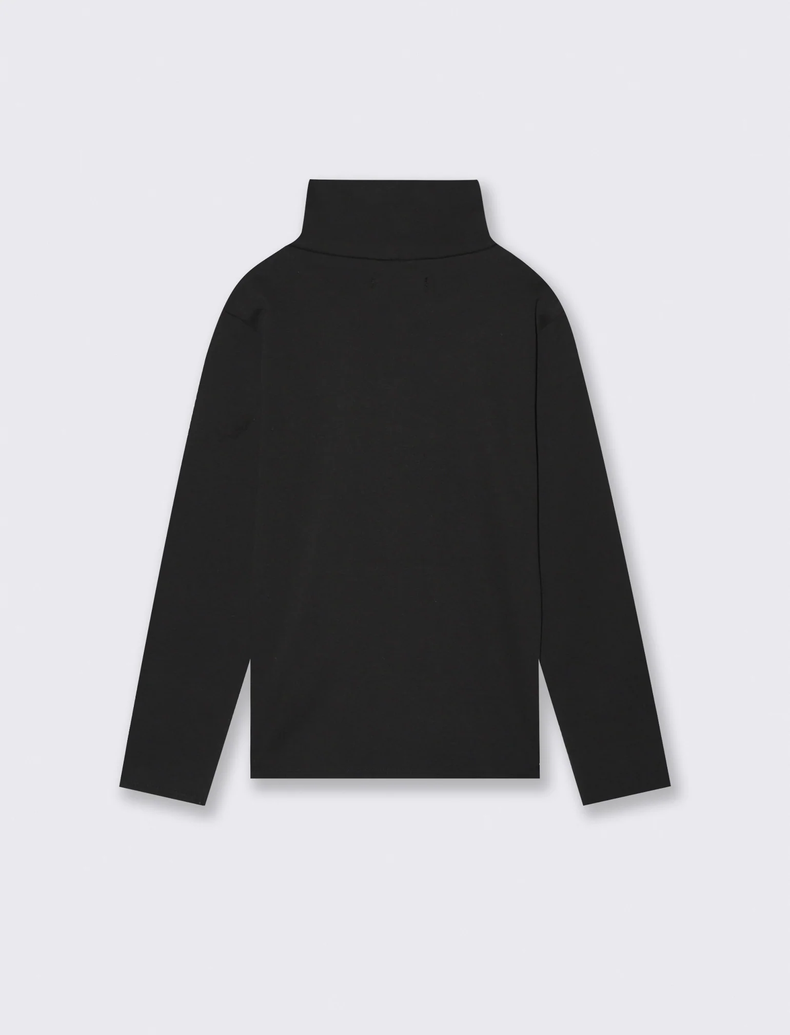T-shirt collo alto a manica lunga in interlock. - Nero - Image 2