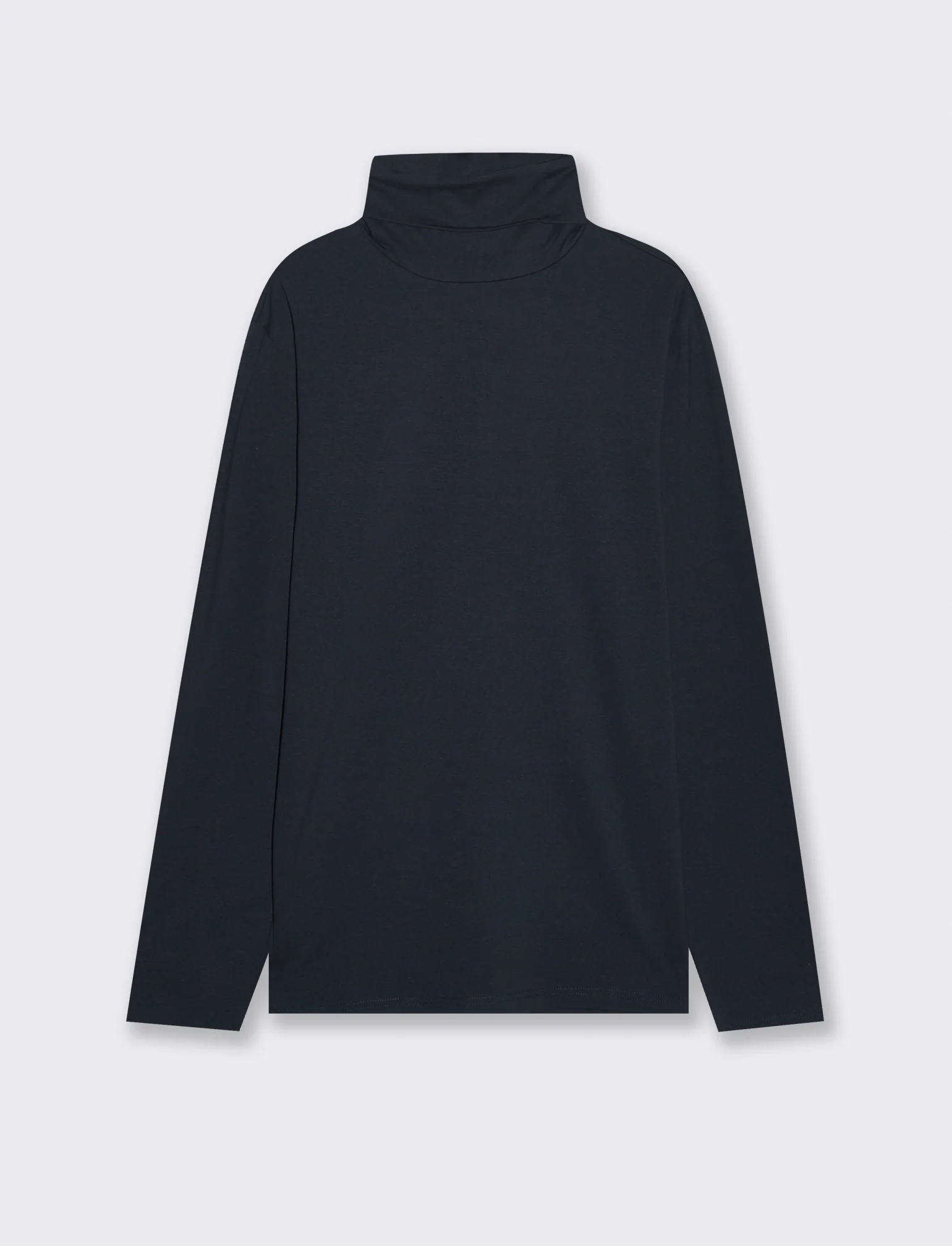 T-SHIRT COLLO ALTO BASIC SLIM FIT - Blu