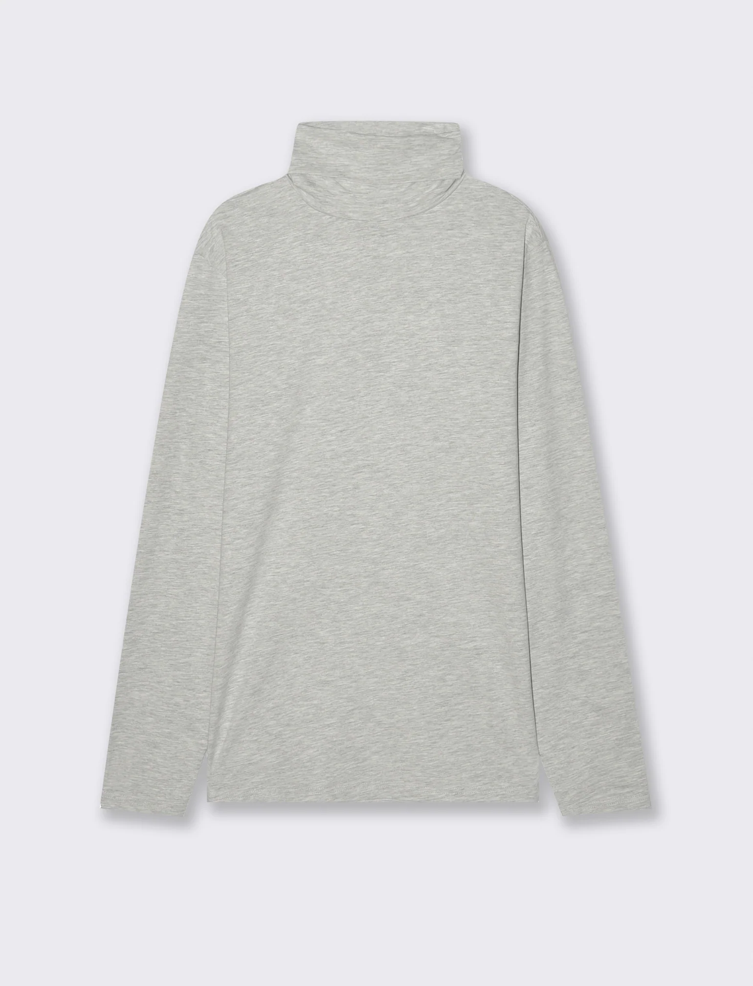 T-SHIRT COLLO ALTO BASIC SLIM FIT - Grigio mel. - Image 2