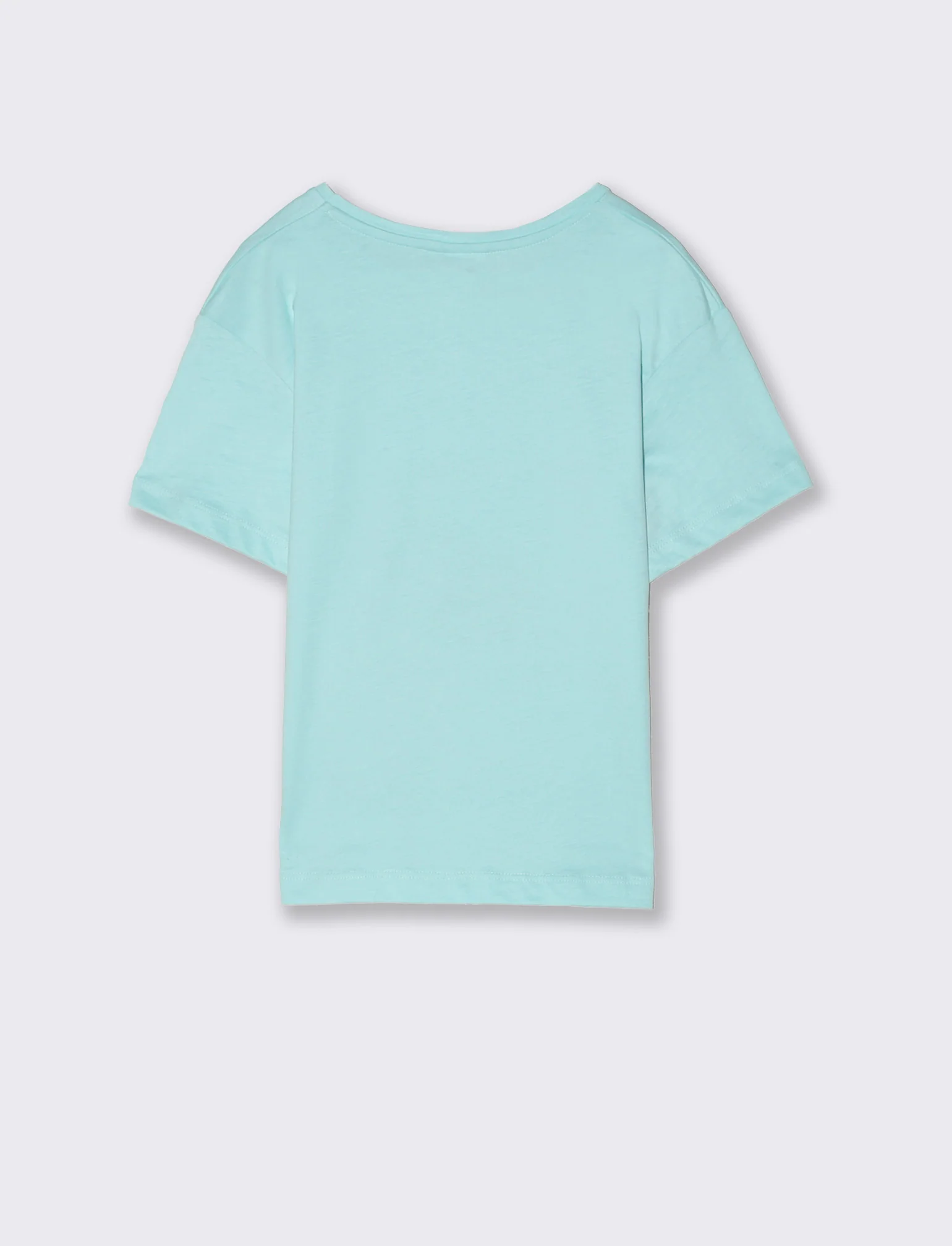 T-shirt colorata con stampa Oceania da bambina - Verde acqua - Image 2