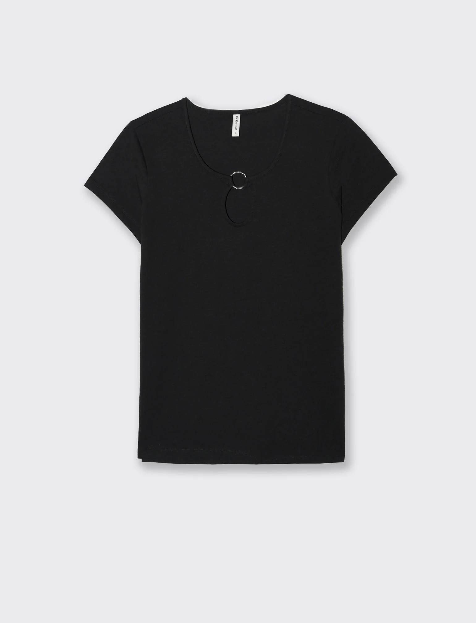 T-shirt con anello da donna - Nero
