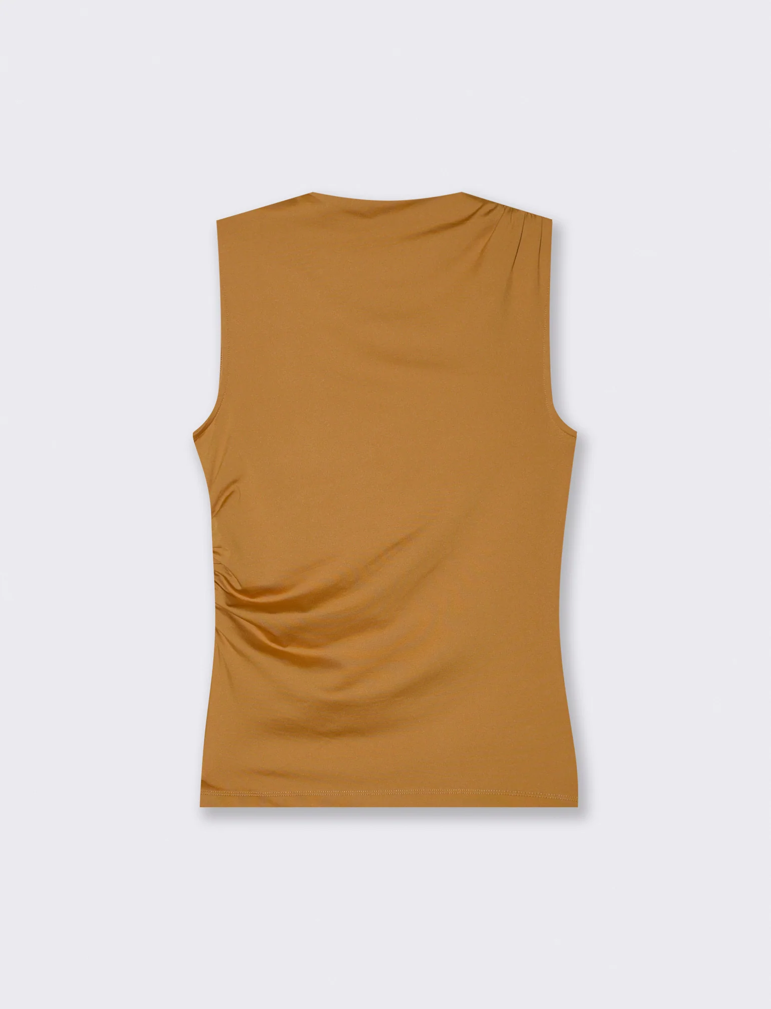 T-SHIRT CON ARRICCIO - Senape