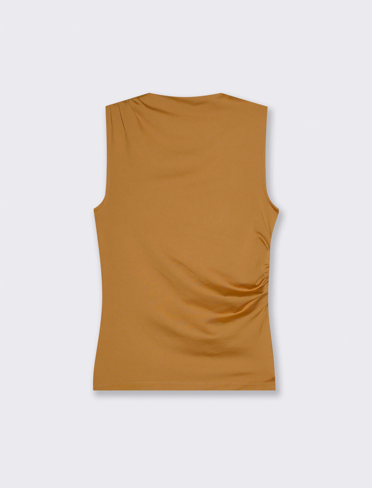 T-SHIRT CON ARRICCIO - Senape - Image 2