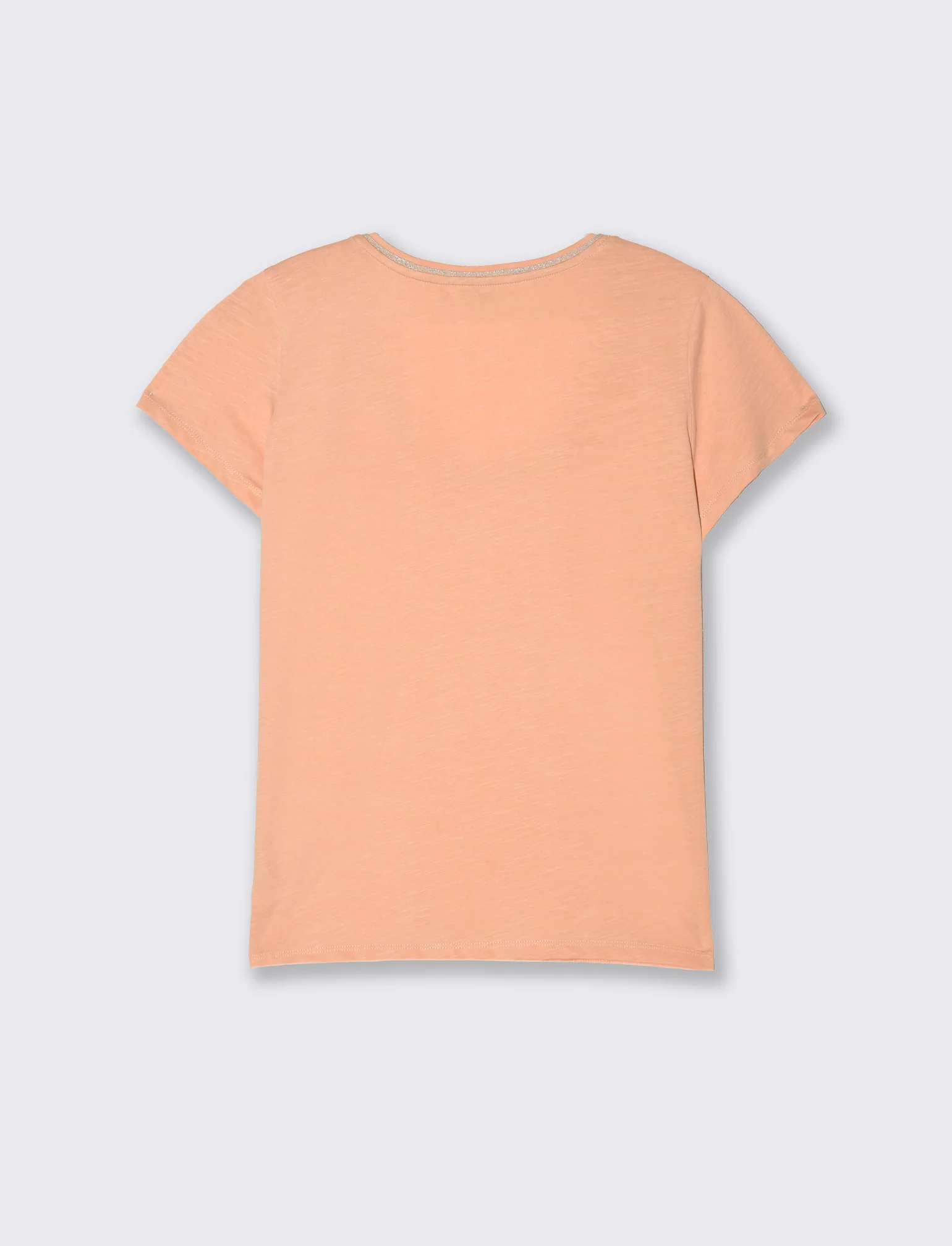 T-shirt con bordino in filo effetto metallico da donna - Melone - Image 2