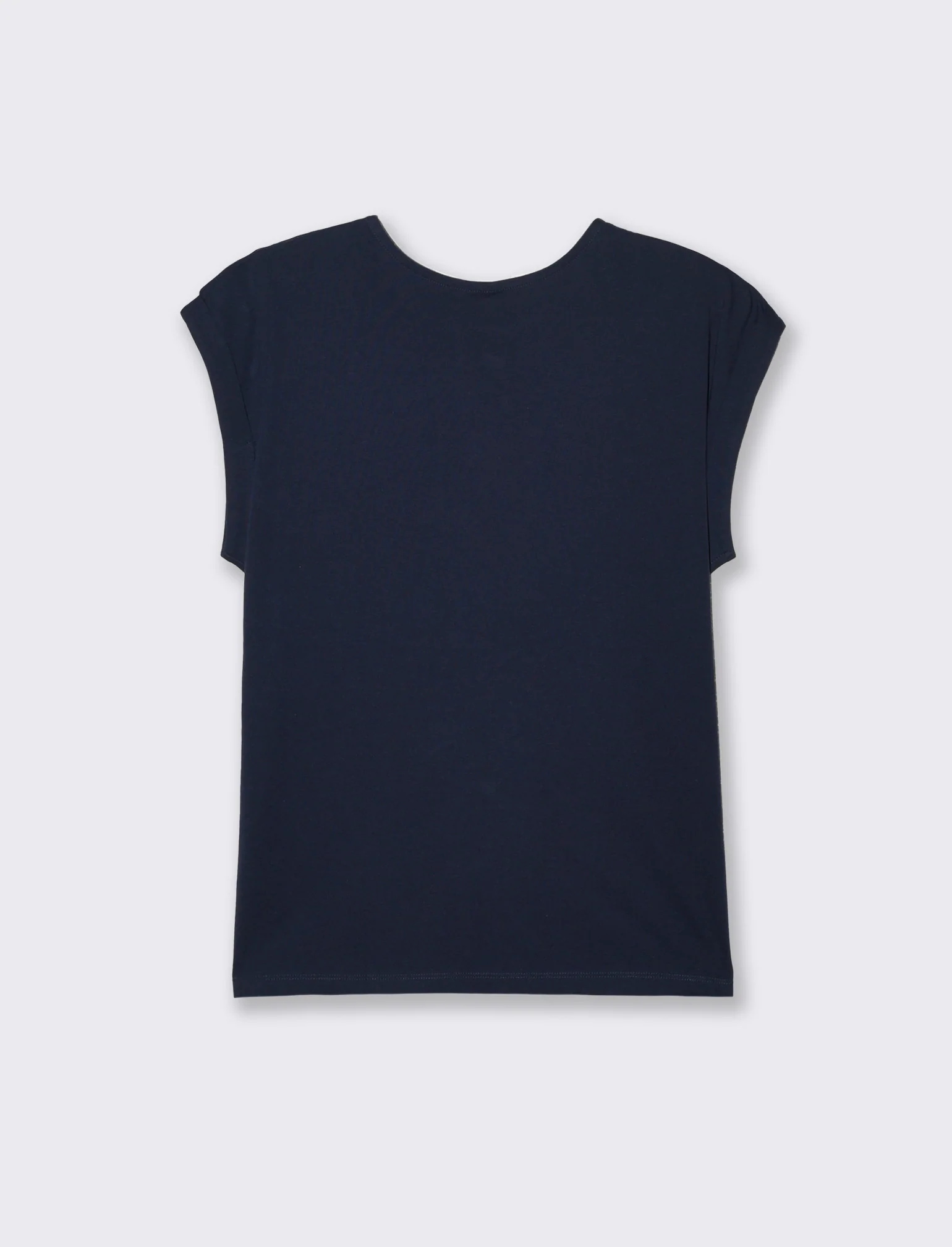 T-shirt con bottoni e asole da donna - Blu - Image 2