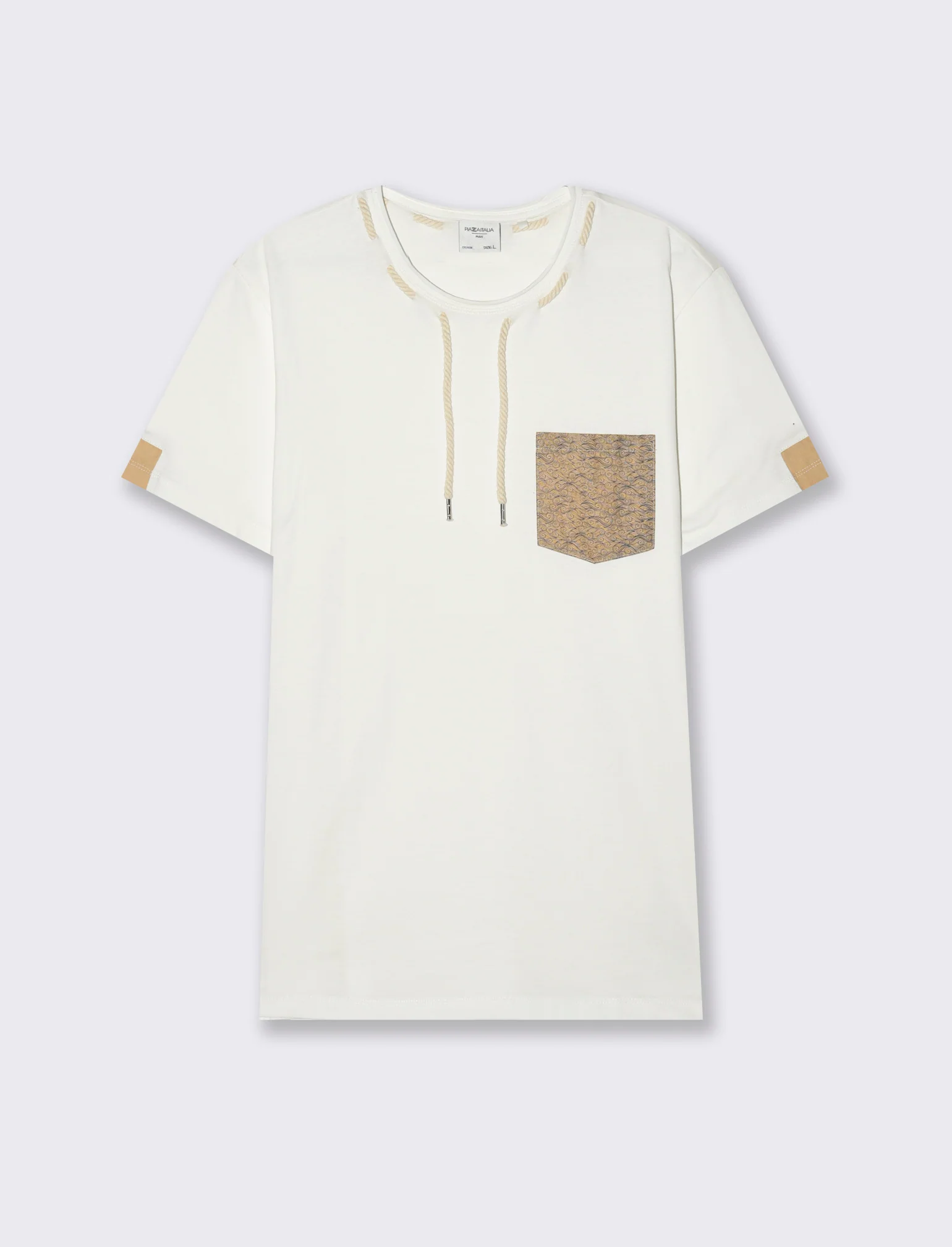 T-shirt con coulisse da uomo - Bianco - Image 4