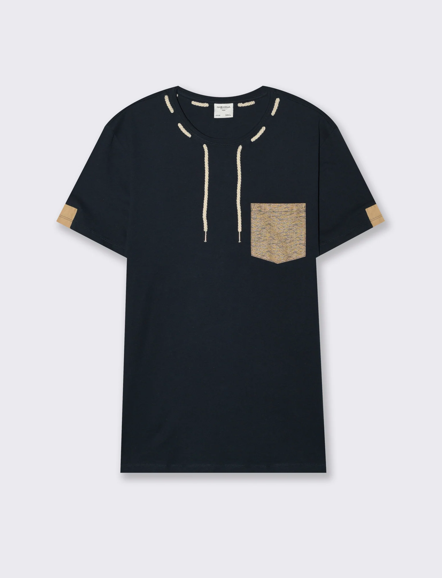T-shirt con coulisse da uomo - Blu - Image 4