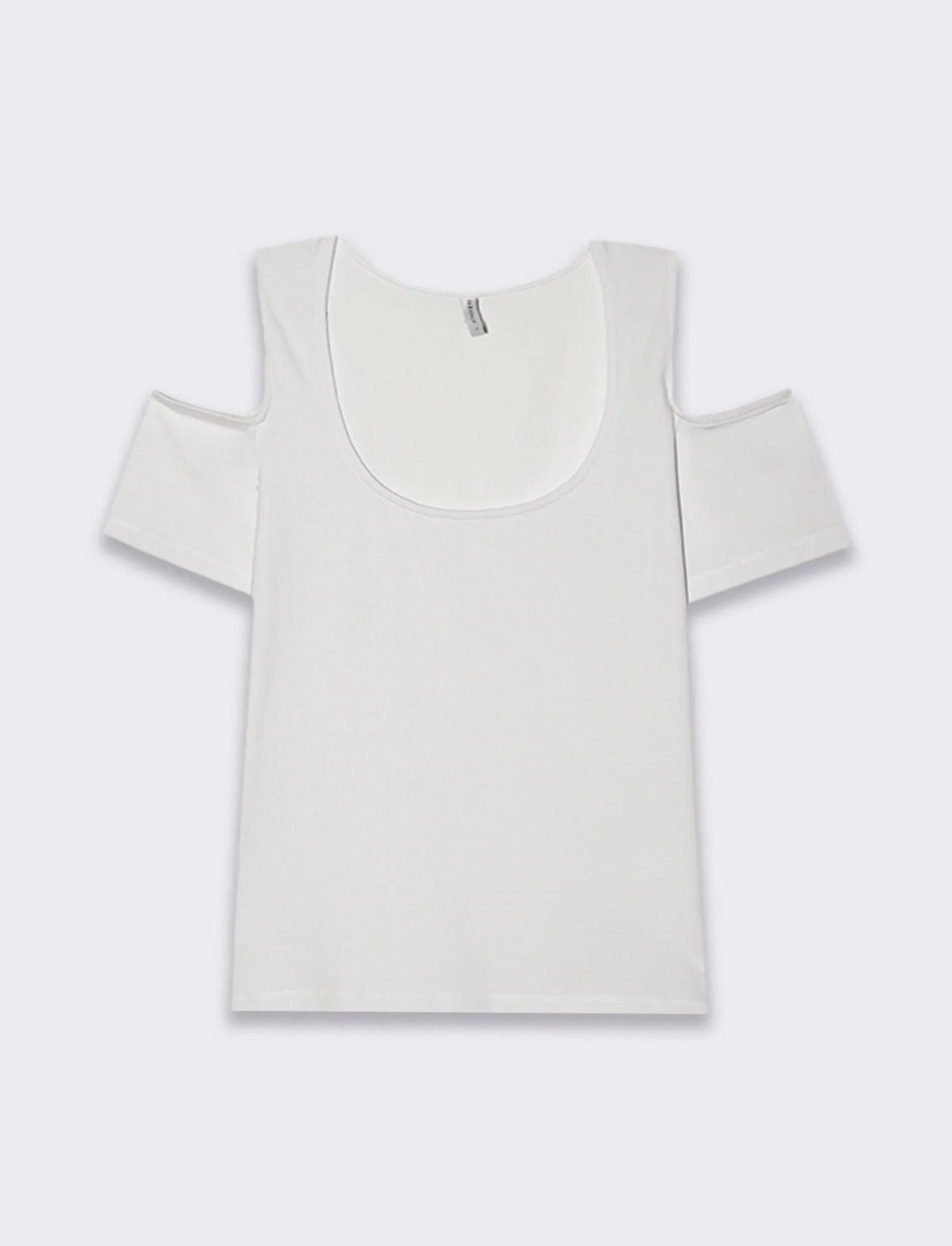 T-shirt con cut out sulle spalle da donna - Bianco - Image 3