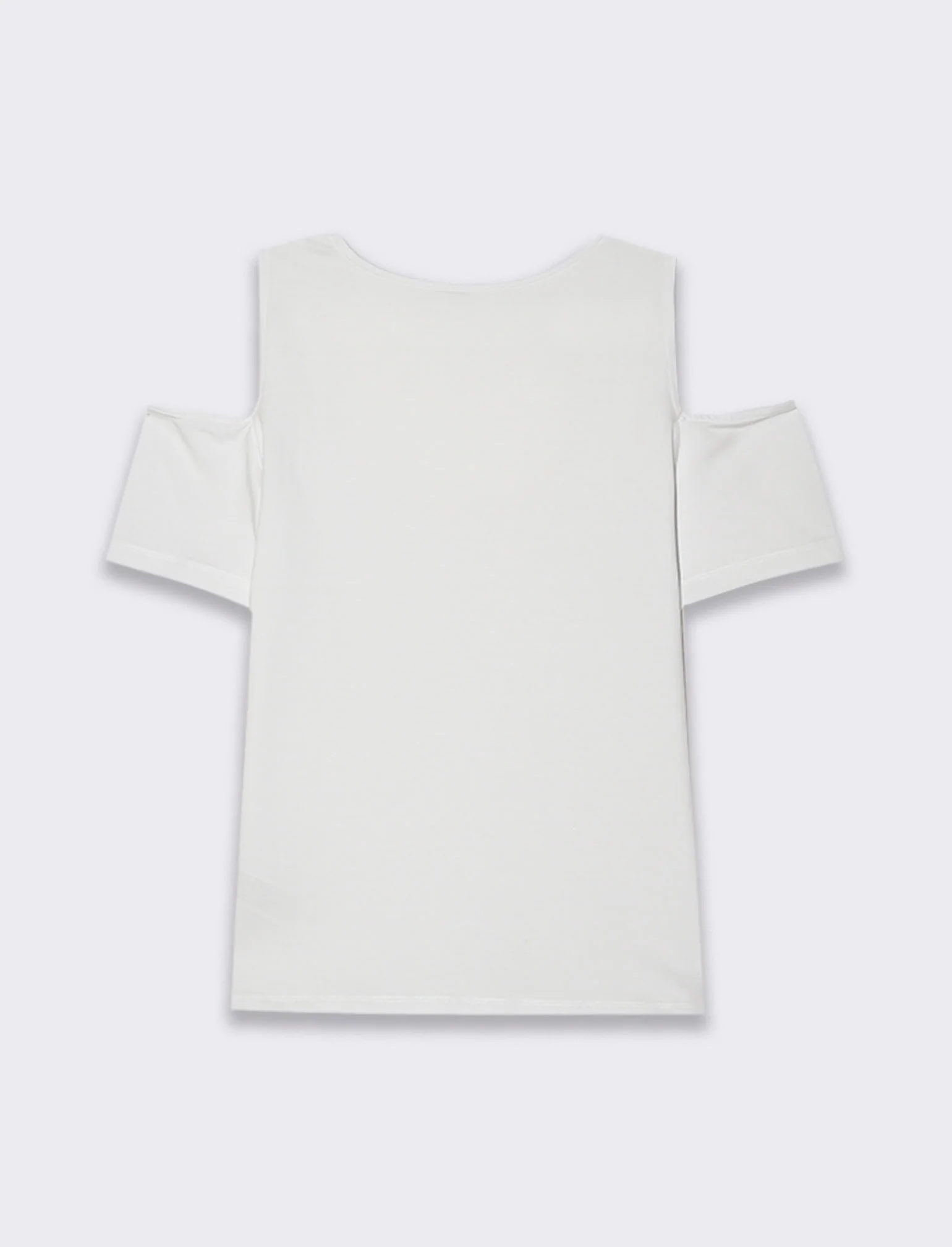 T-shirt con cut out sulle spalle da donna - Bianco - Image 4