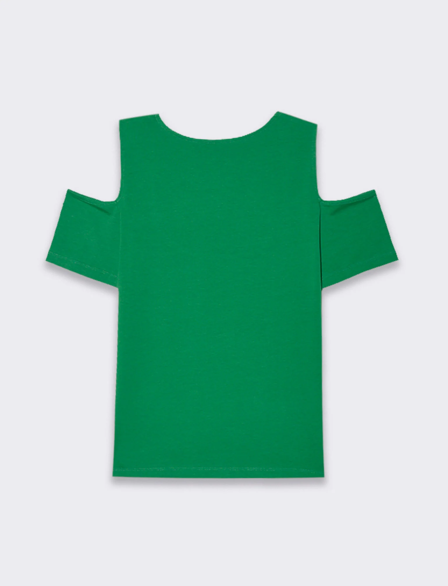 T-shirt con cut out sulle spalle da donna - Verde prato - Image 2