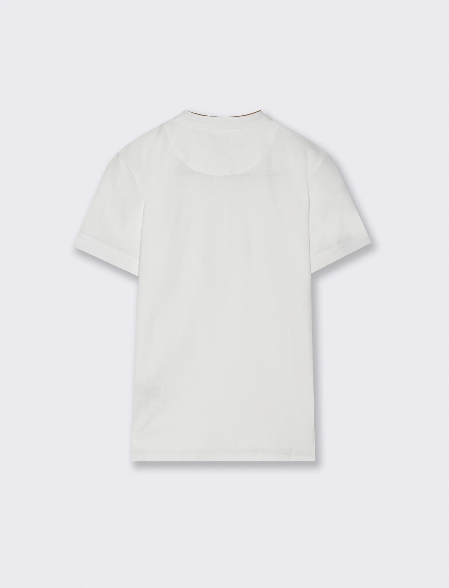 T-shirt con dettagli in misto lino da bambino - Bianco latte - Image 4