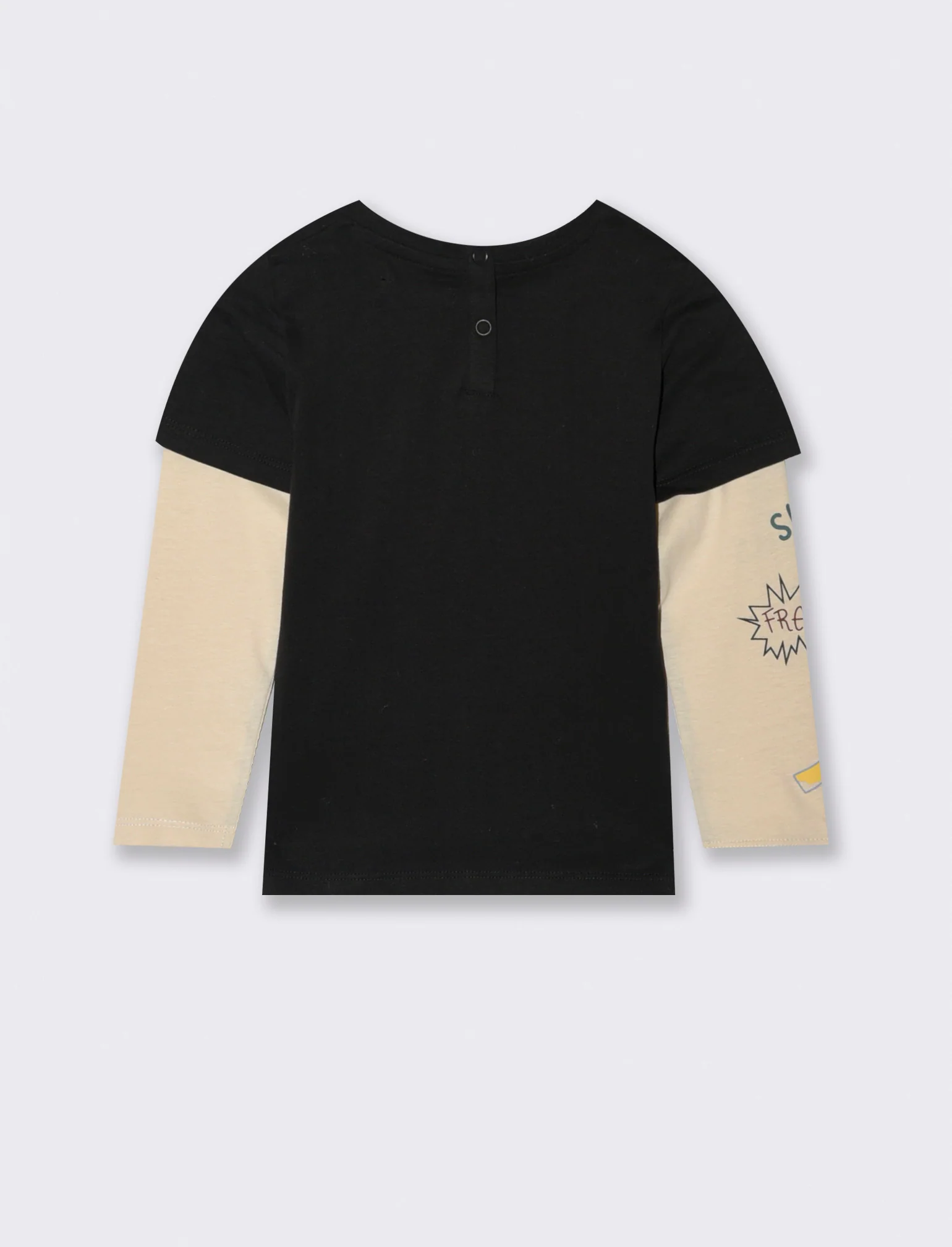 T shirt con doppia manica - Nero - Image 2