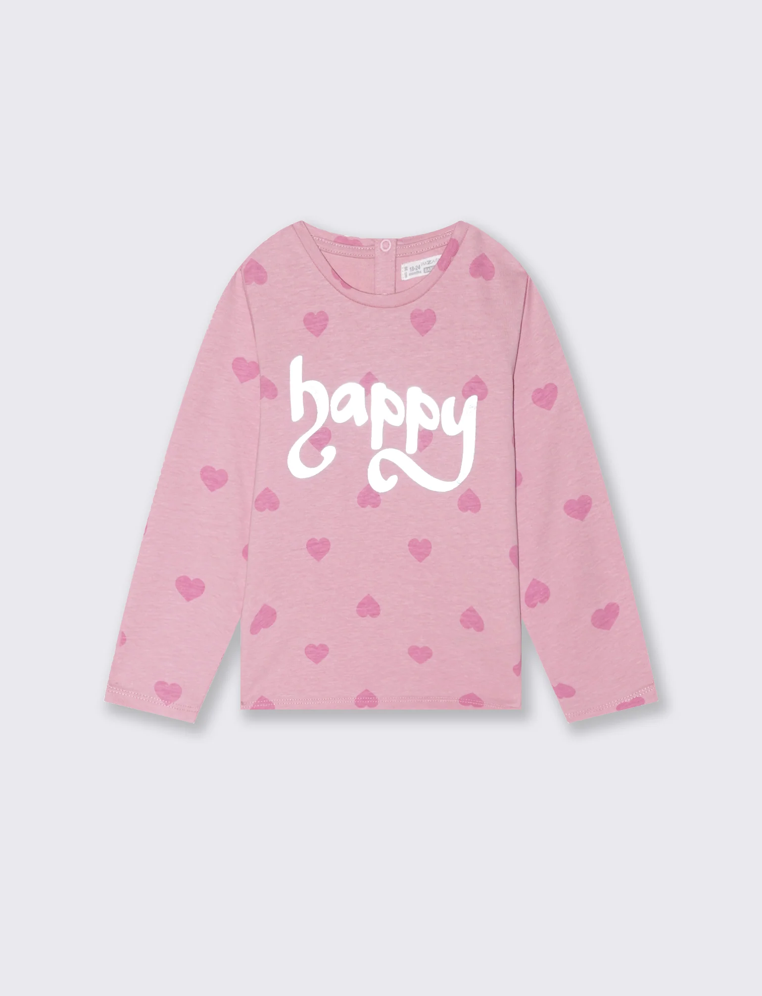 T shirt con fantasia e stampa - Rosa