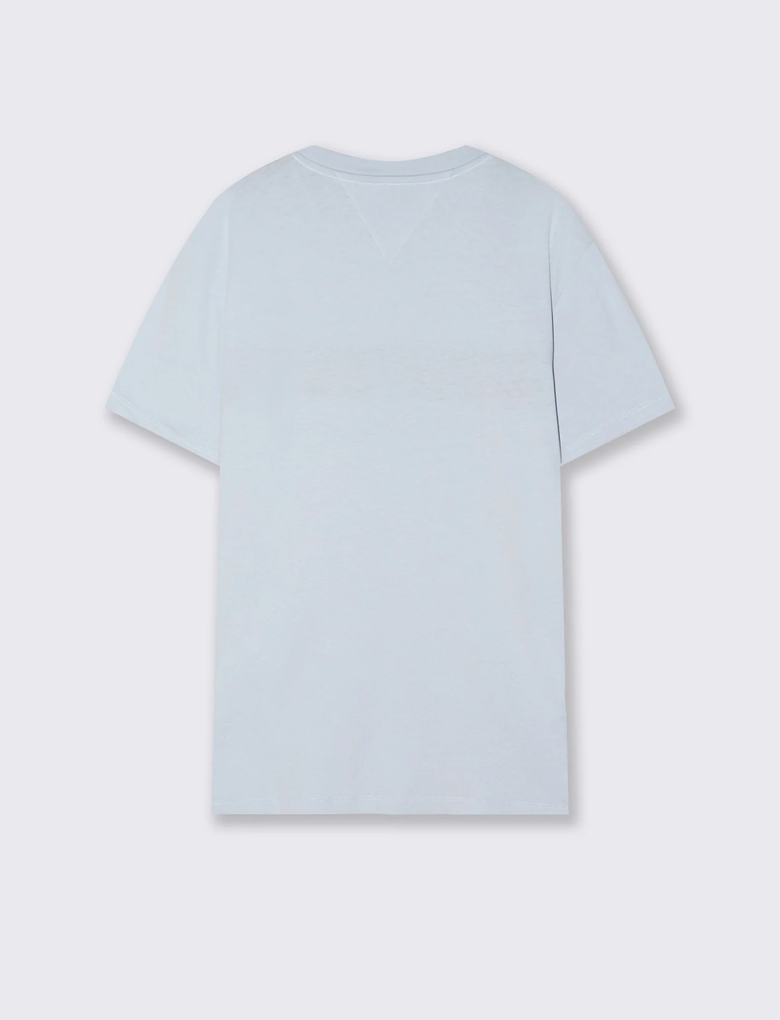 T-shirt con fascia e ricamo sul petto - Celeste polvere - Image 2