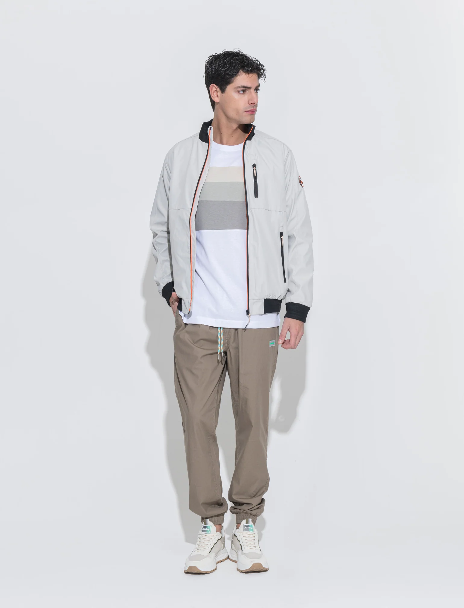 T-shirt con fascia multipla da uomo - Bianco - Image 2