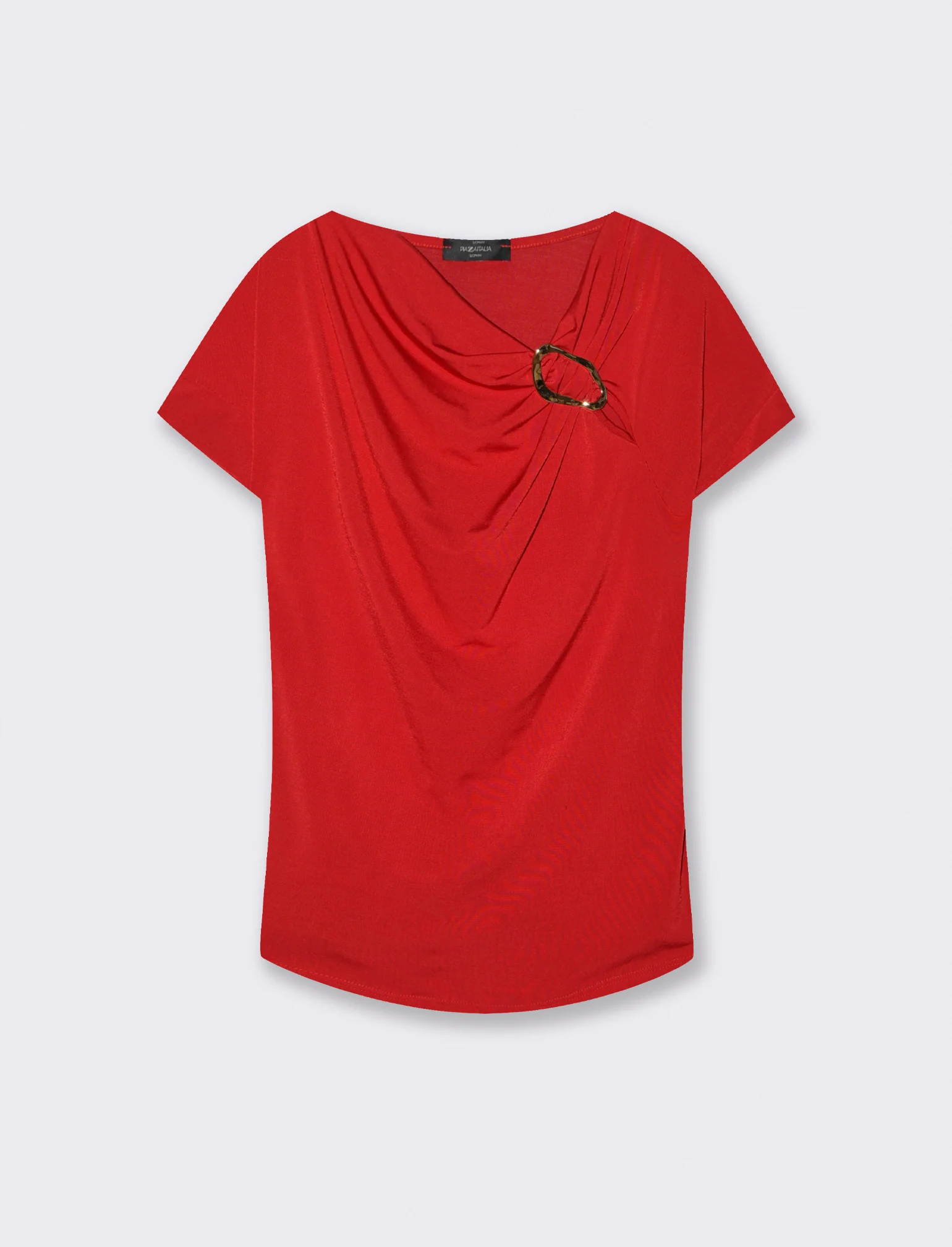 T-SHIRT CON FIBBIA - Rosso - Image 3