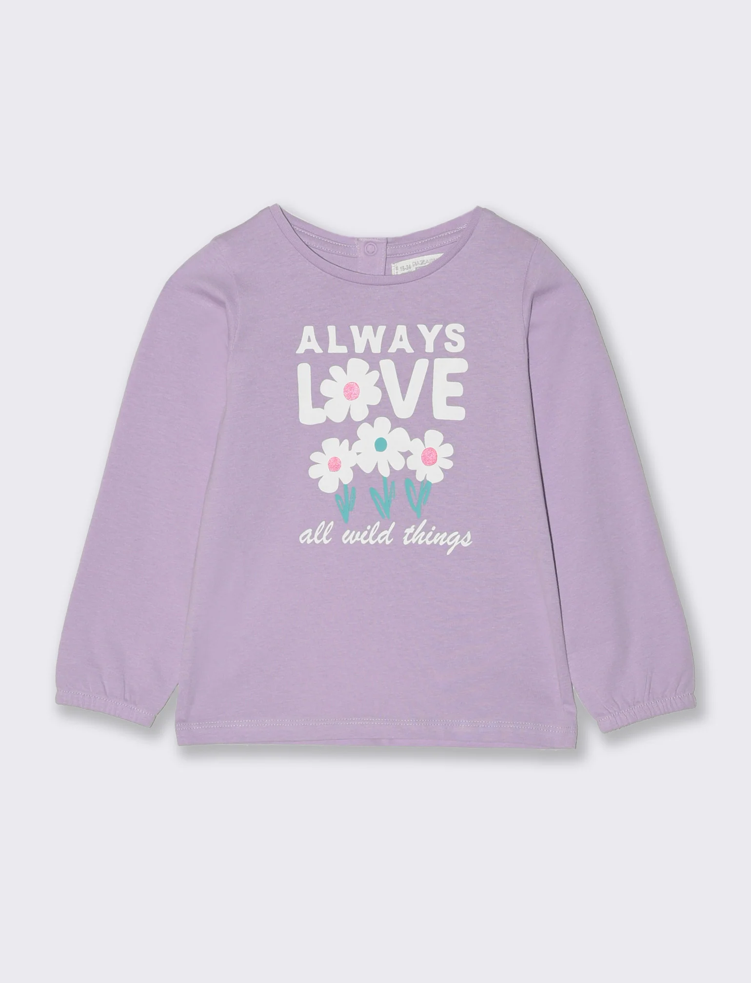 T-shirt con fondo manica elastico da neonata - Lilla