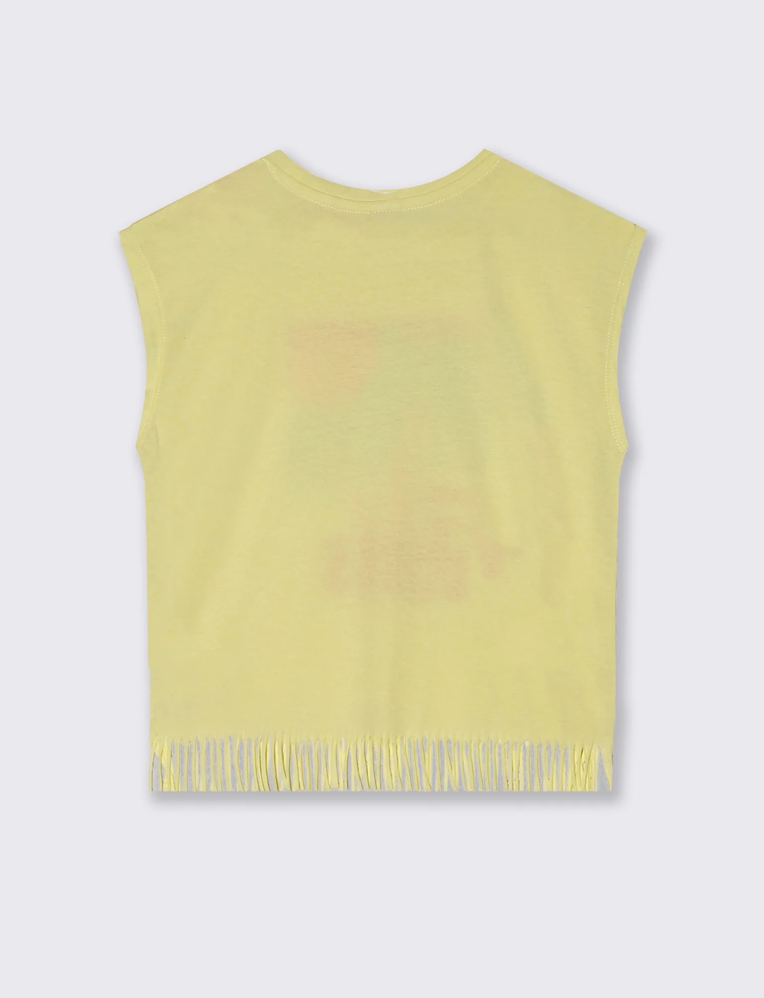 T-shirt con frange e stampe colorate - Giallo - Image 2