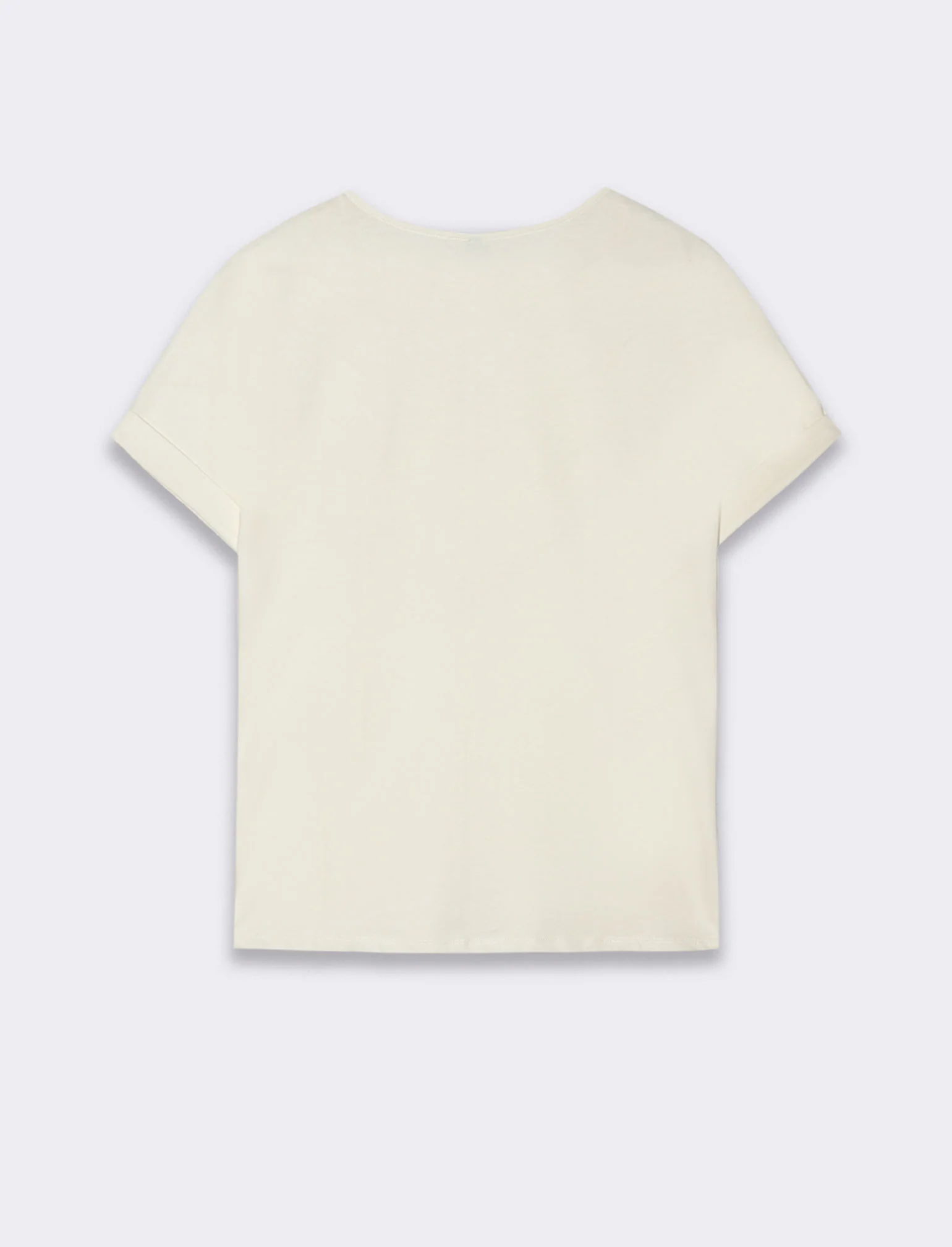 T-shirt con inserti di pizzo da donna - Avorio - Image 2