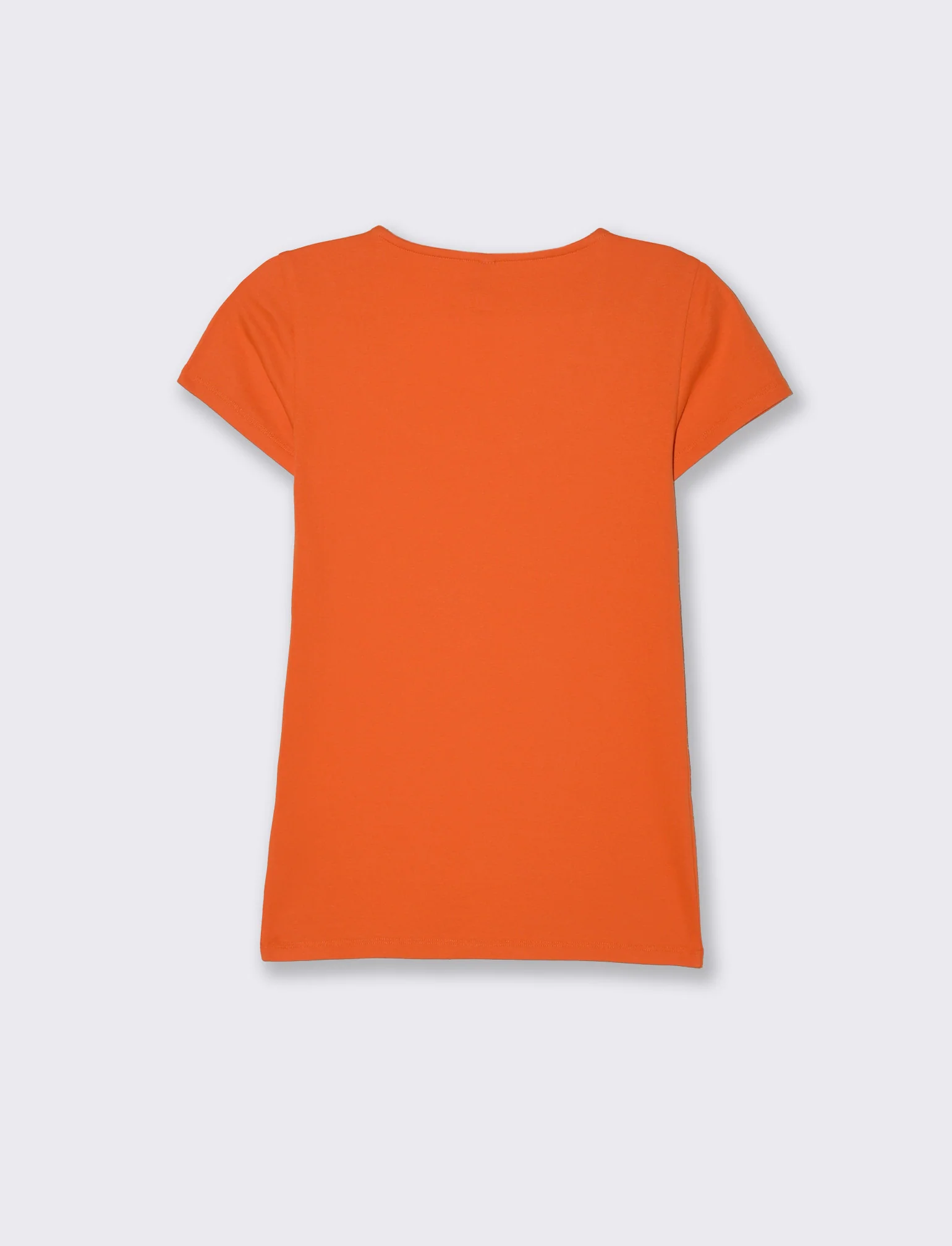 T-shirt con intreccio sul collo da donna - Arancio - Image 2
