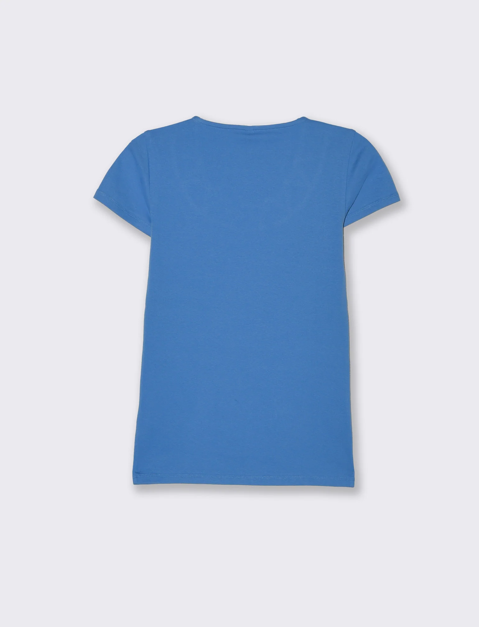 T-shirt con intreccio sul collo da donna - Bluette - Image 2