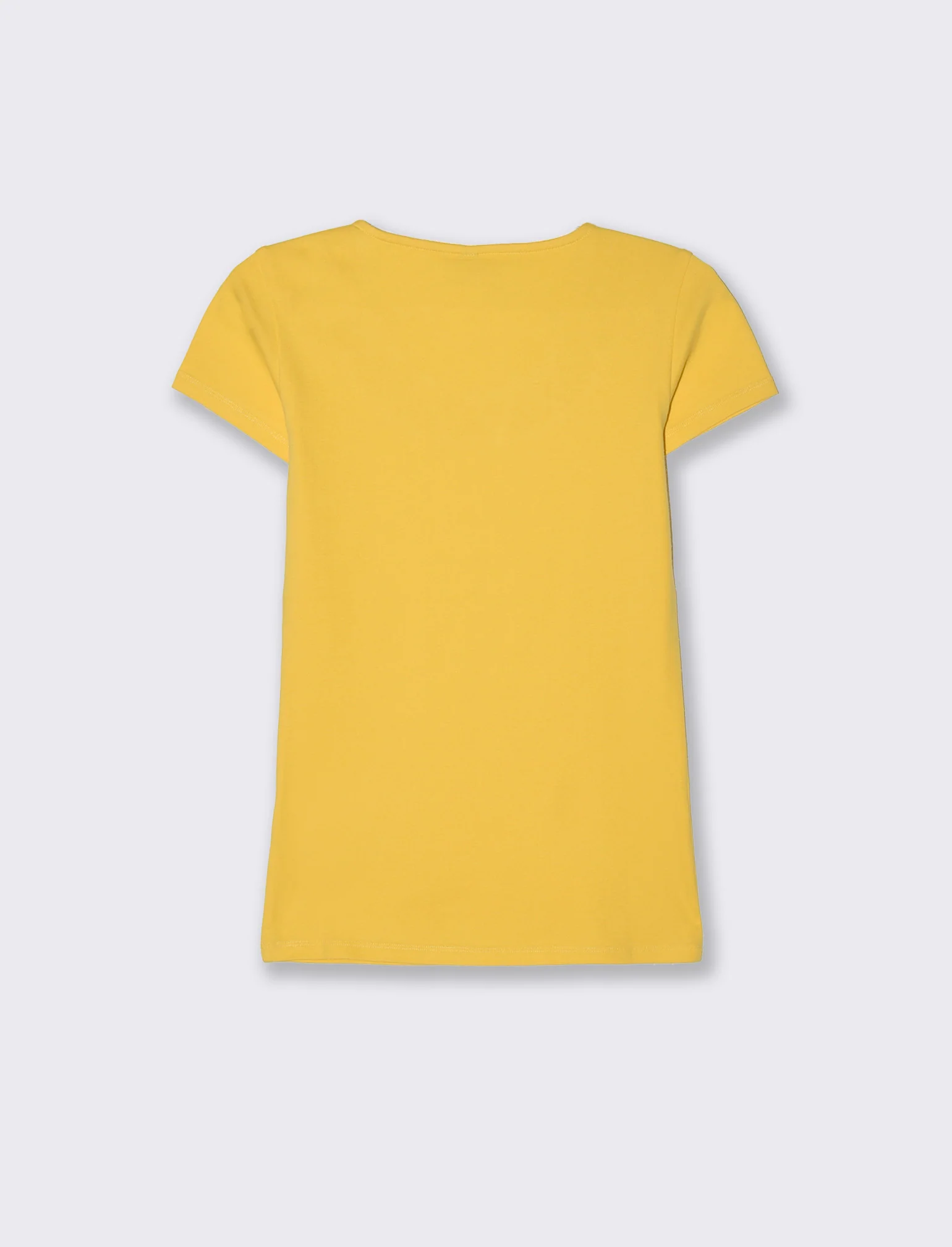 T-shirt con intreccio sul collo da donna - Giallo limone - Image 2