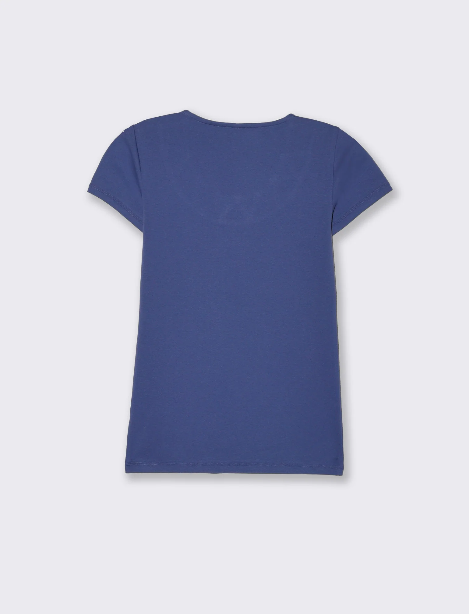 T-shirt con intreccio sul collo da donna - Mirtillo - Image 2