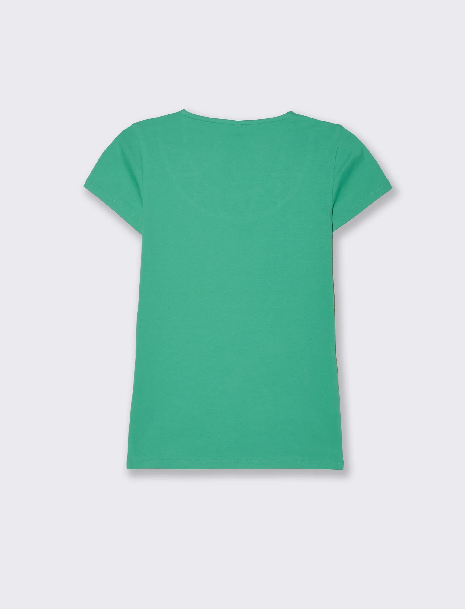 T-shirt con intreccio sul collo da donna - Verde smeraldo - Image 2
