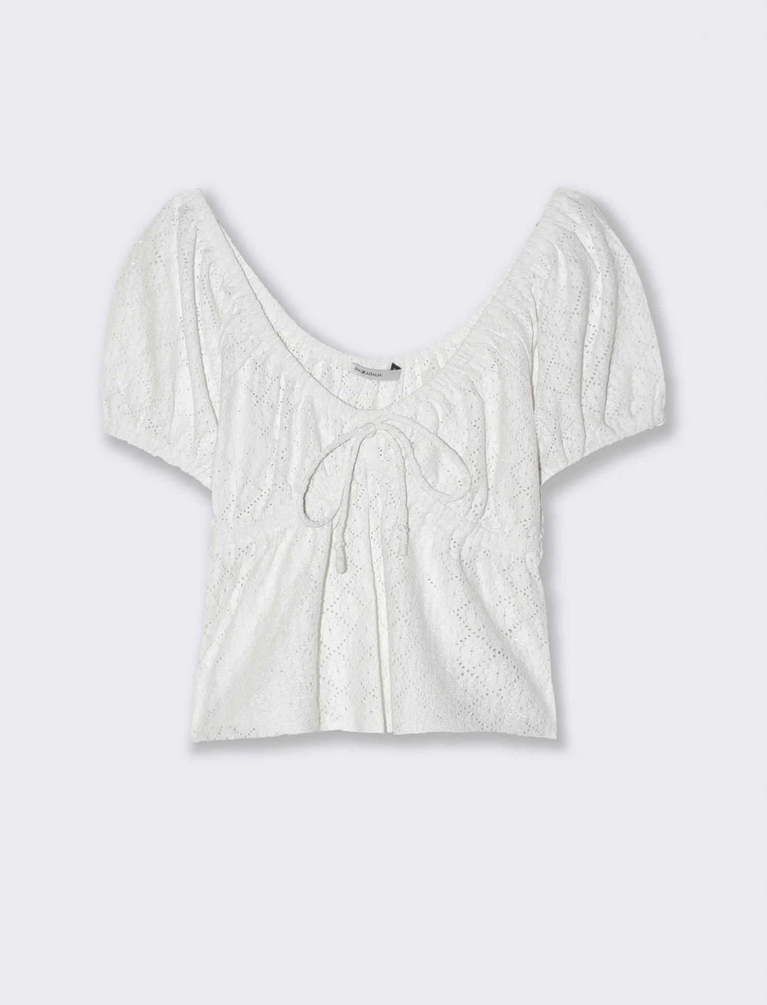 T-shirt con manica a sbuffo da donna - Bianco - Image 4