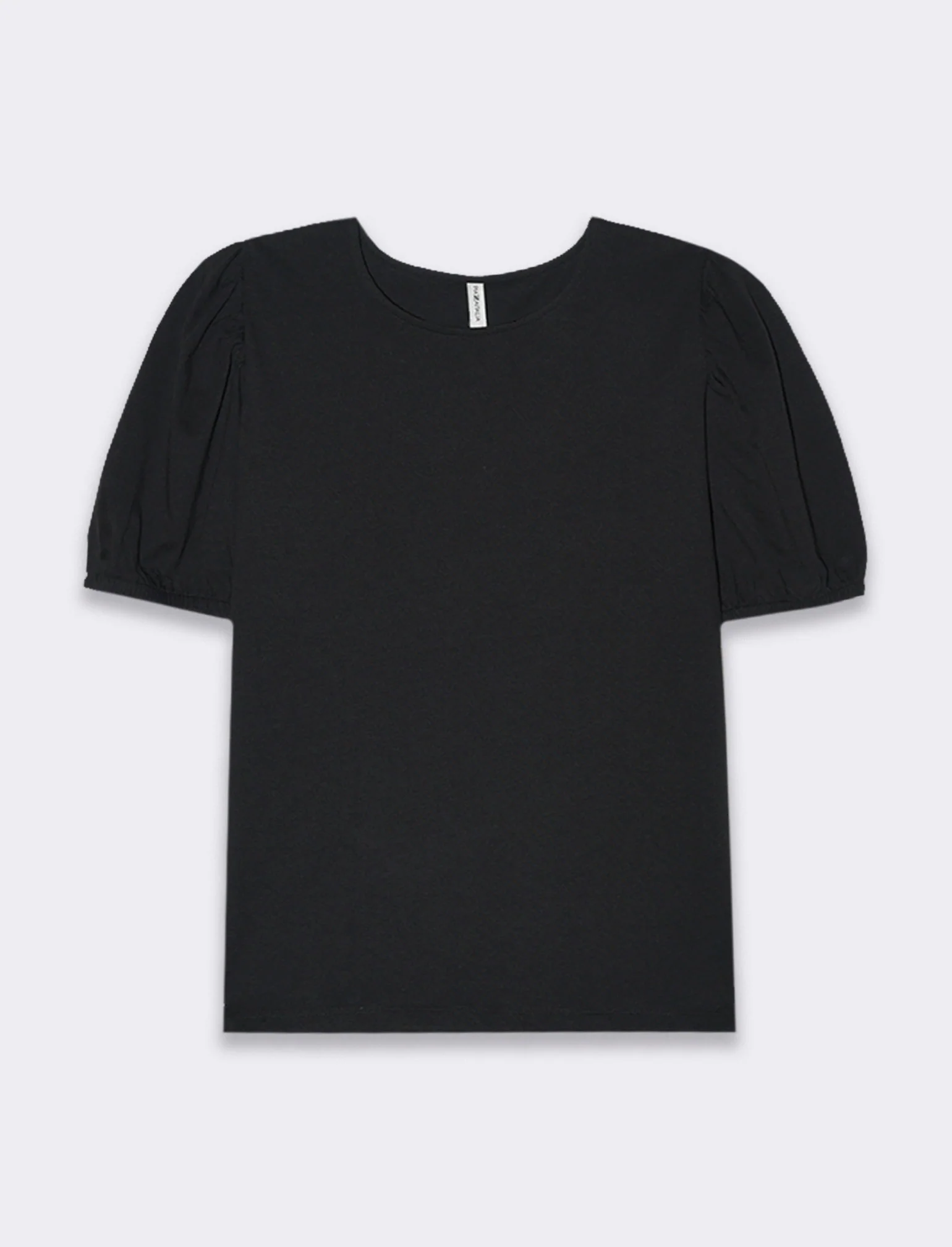 T-shirt con manica a sbuffo da donna - Nero - Image 4