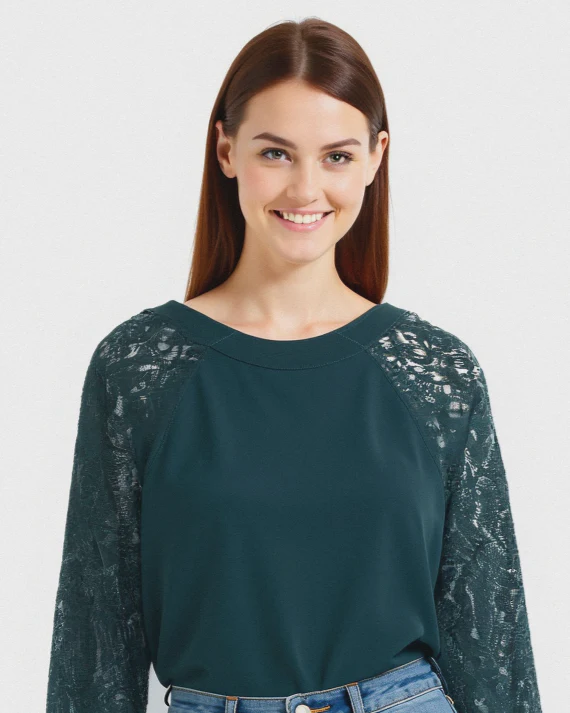 T-SHIRT CON MANICHE IN PIZZO - Ottanio