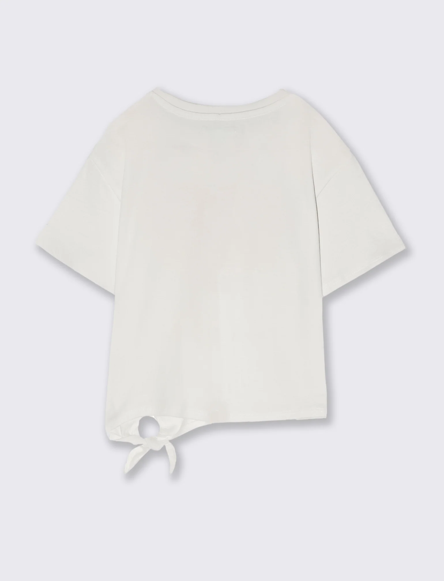 T- shirt con nodo da bambina. - Bianco - Image 2