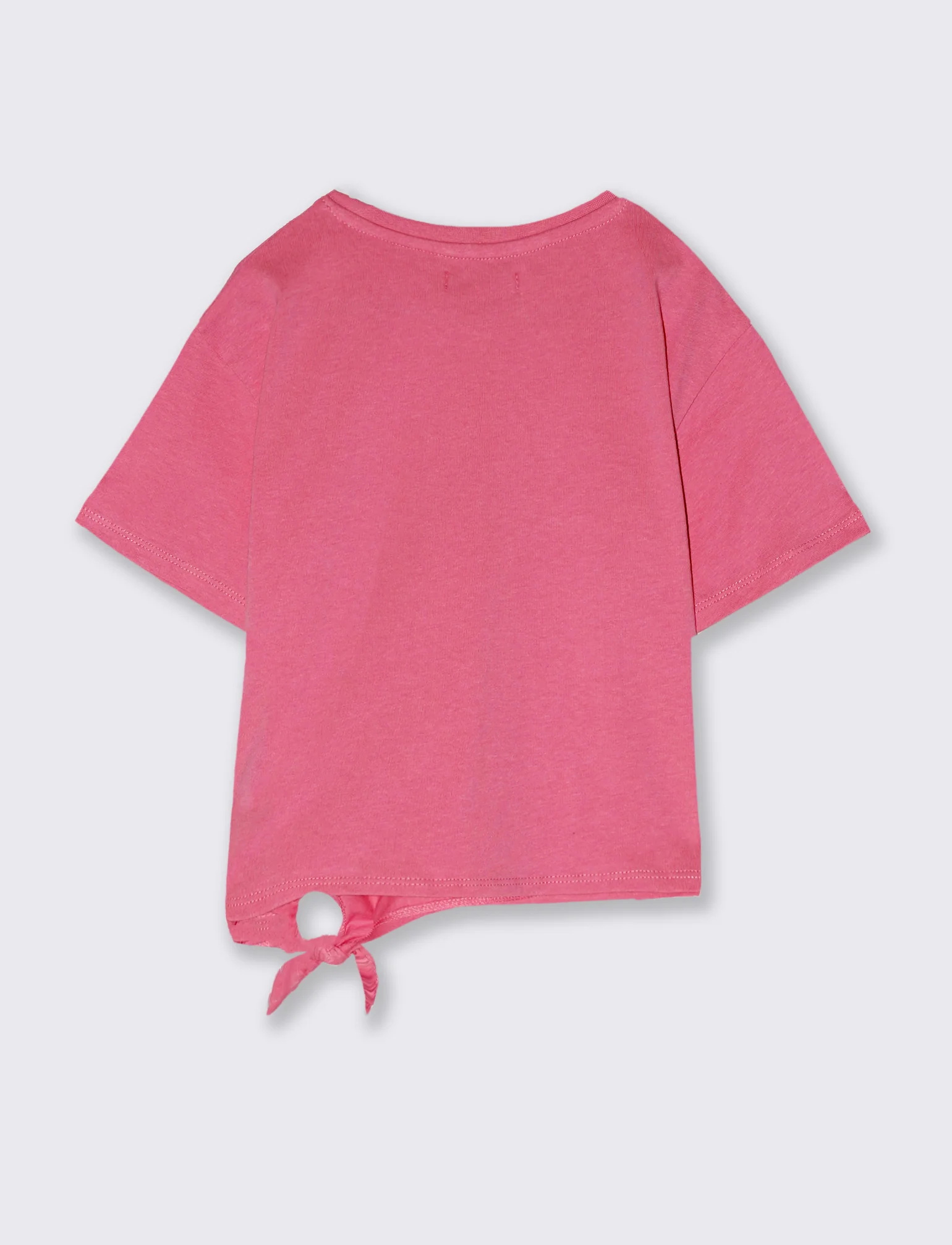 T- shirt con nodo da bambina. - Rosa big bubble - Image 2