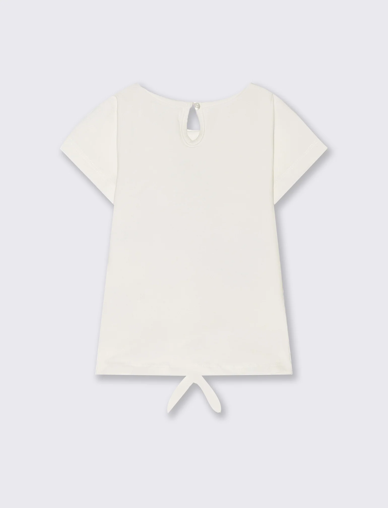T-shirt con nodo e paillettes da neonata - Bianco latte - Image 2