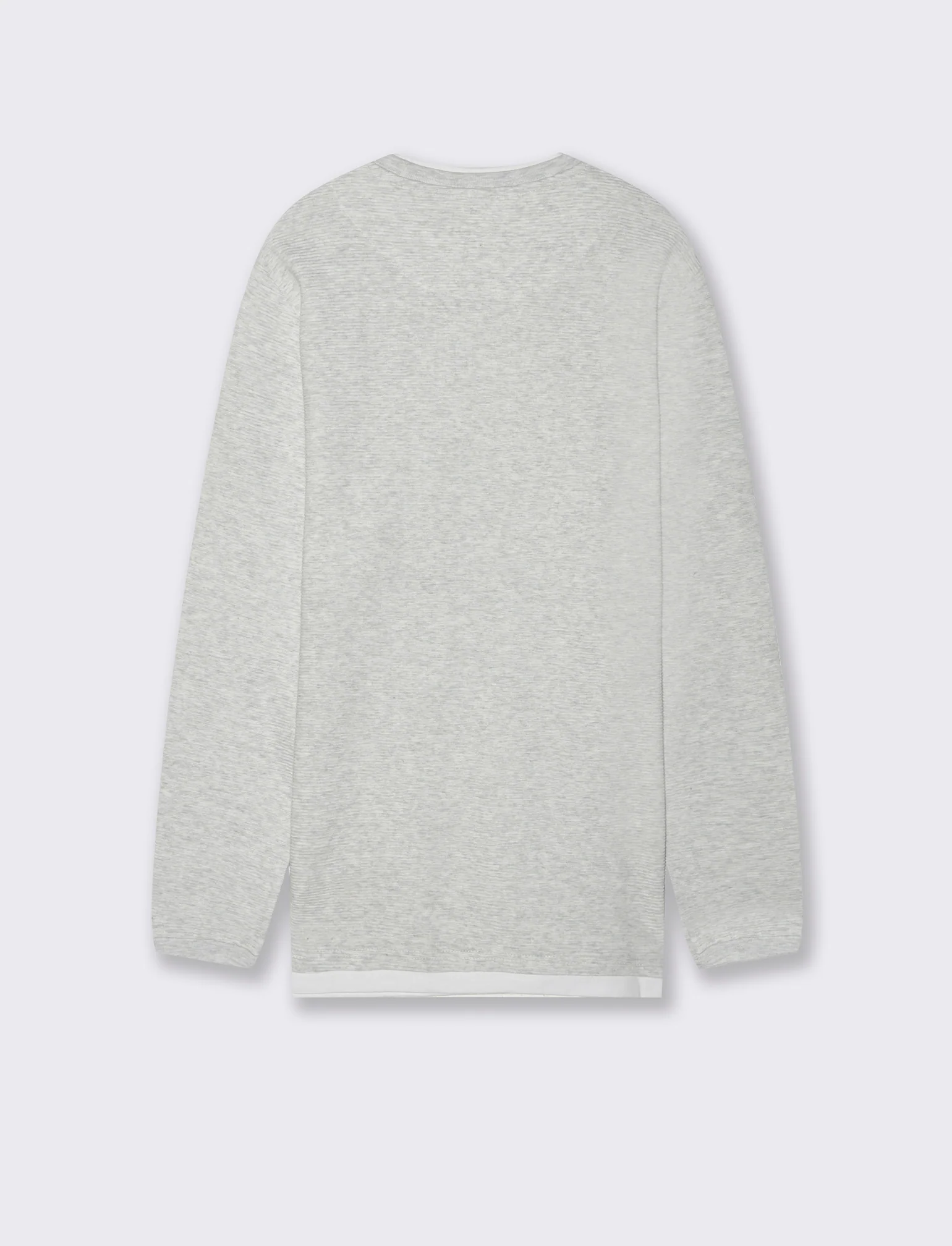 T-SHIRT CON ORLI A CONTRASTO - Grigio mel. - Image 3