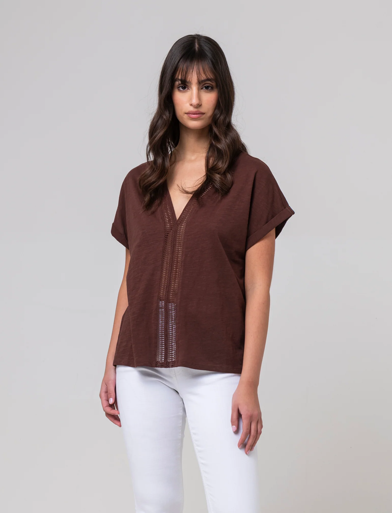 T-shirt con passamaneria da donna - Caffe'