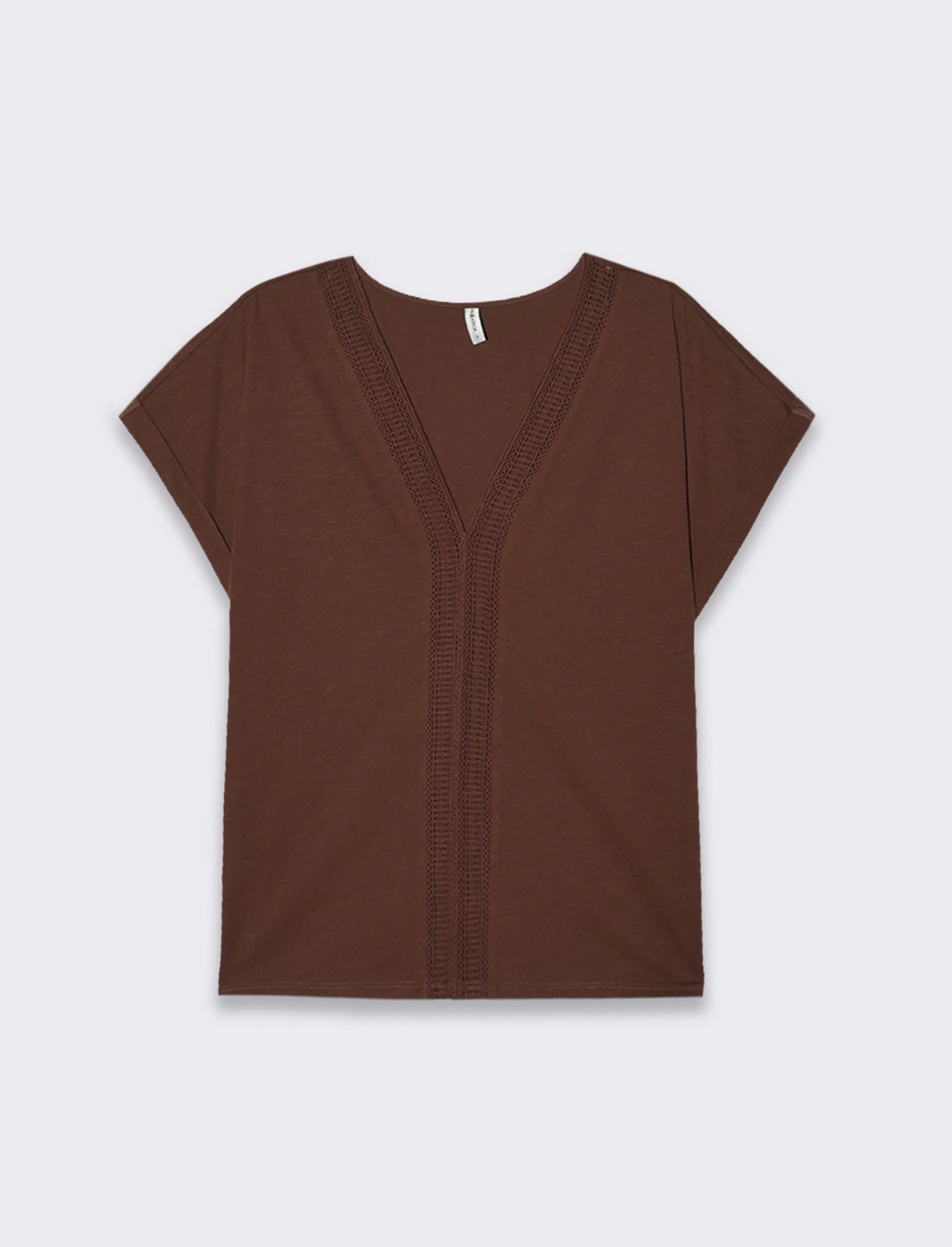 T-shirt con passamaneria da donna - Caffe' - Image 4