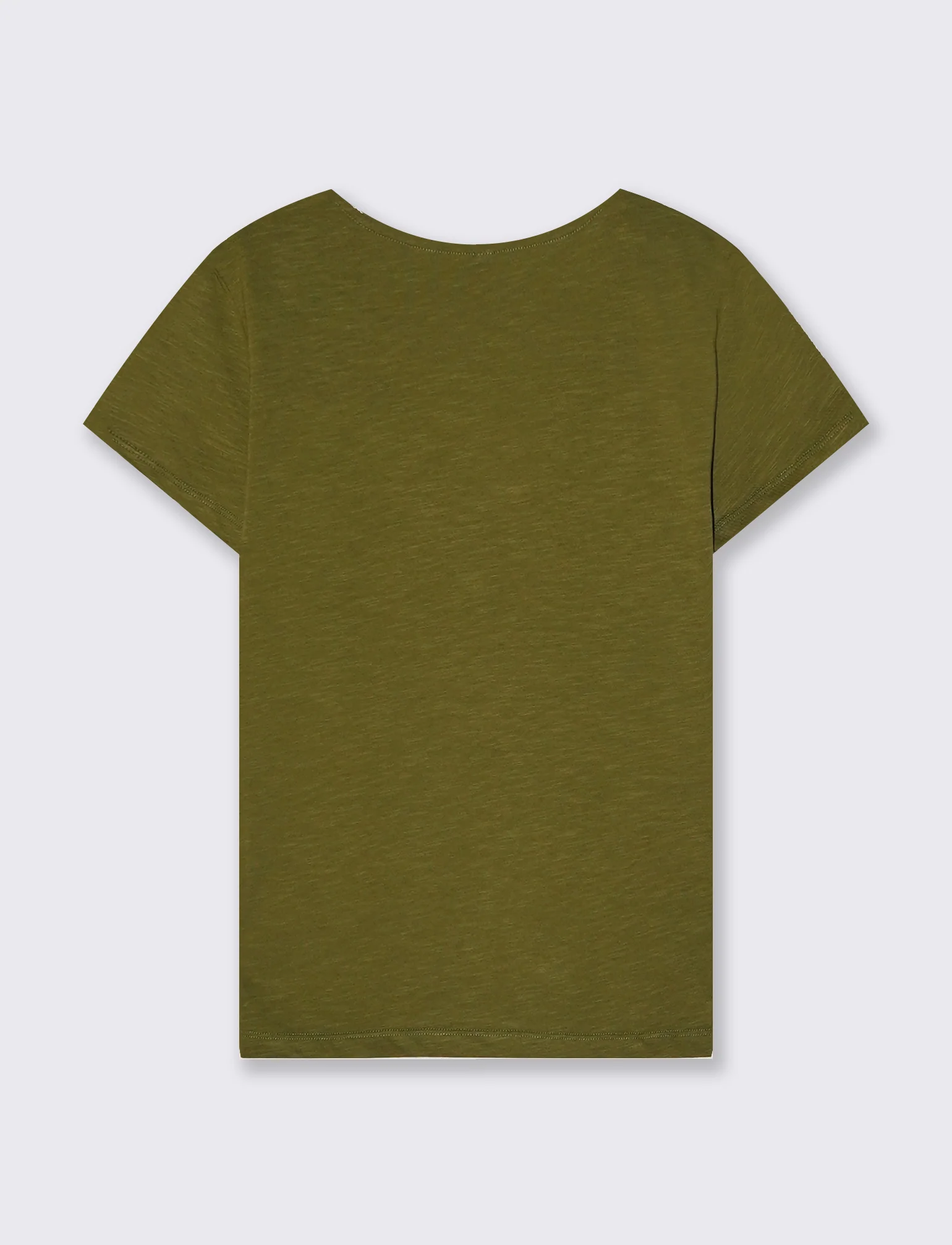 T-Shirt con Passamaneria Scollo V - Verde abete - Image 2