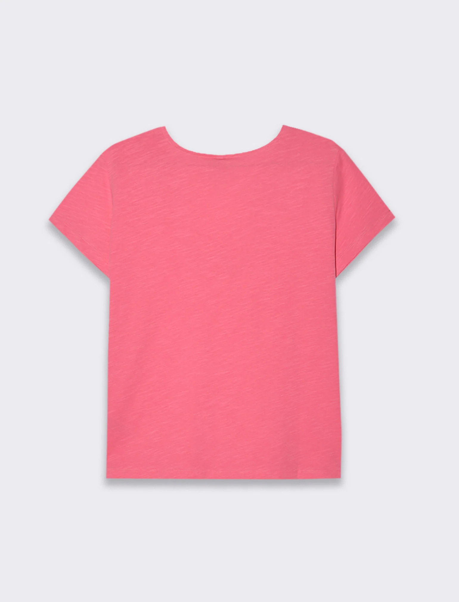 T-shirt con passamaneria sullo scollo da donna - Geranio - Image 3