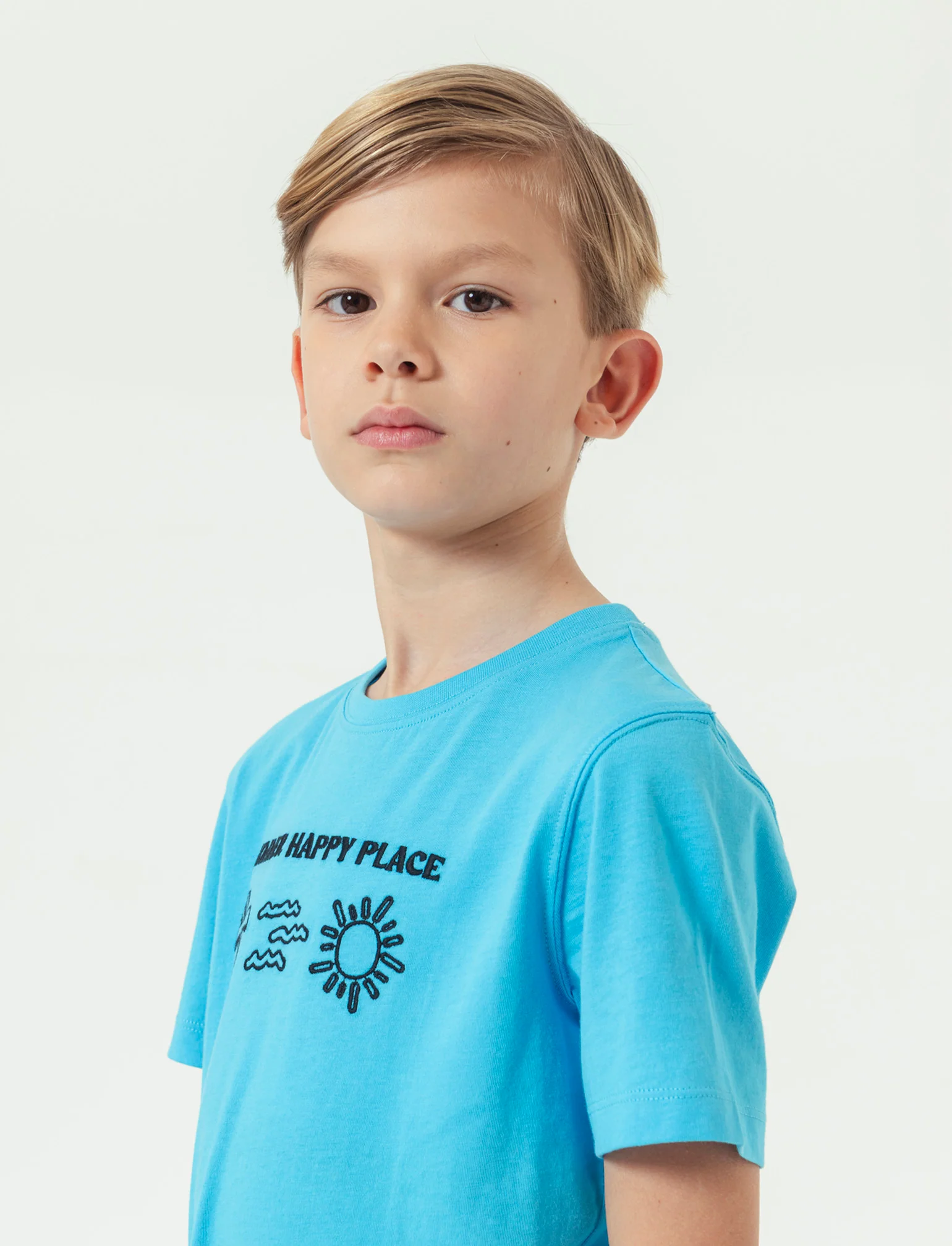 T-shirt con patch da bambino - Turchese - Image 2