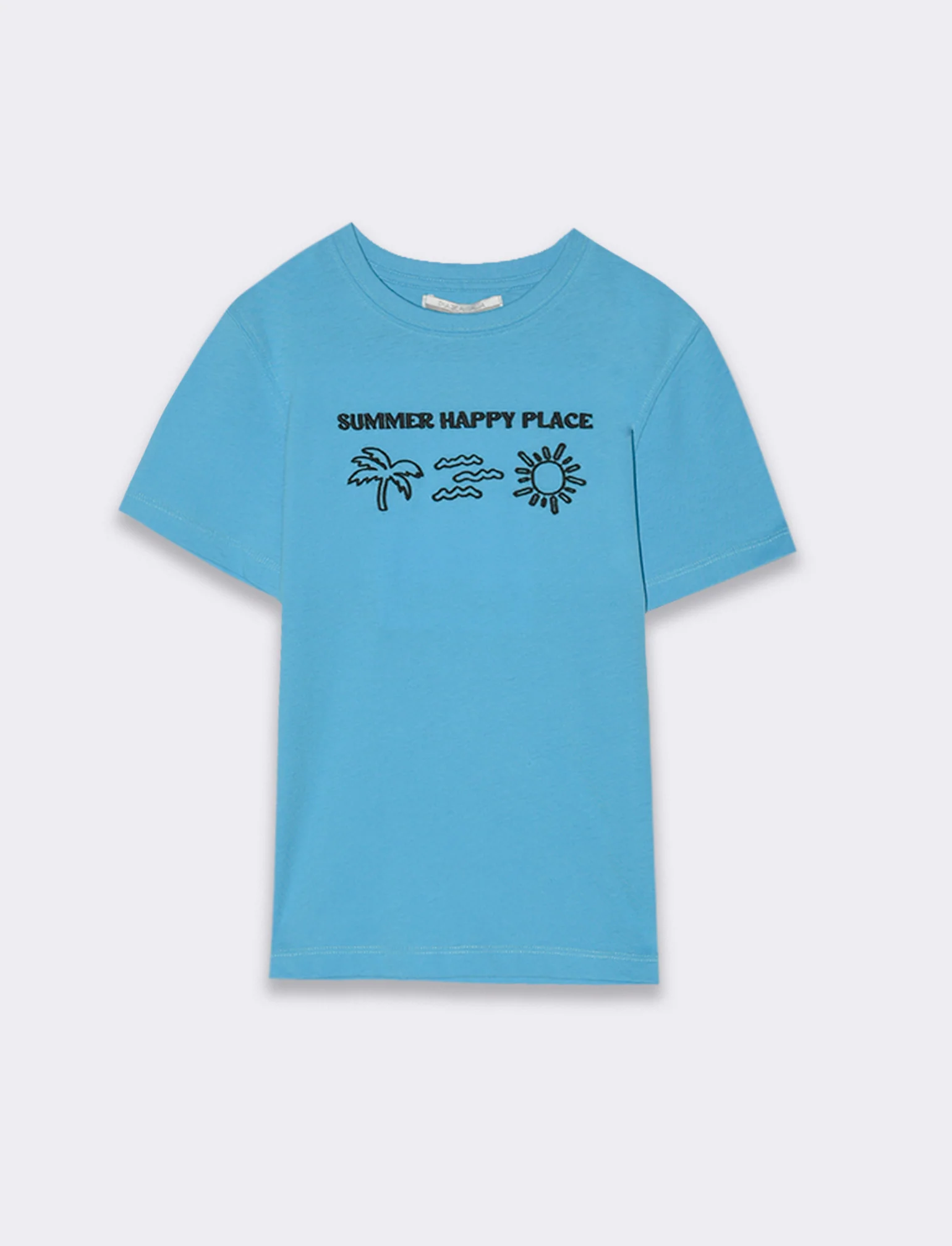 T-shirt con patch da bambino - Turchese - Image 3