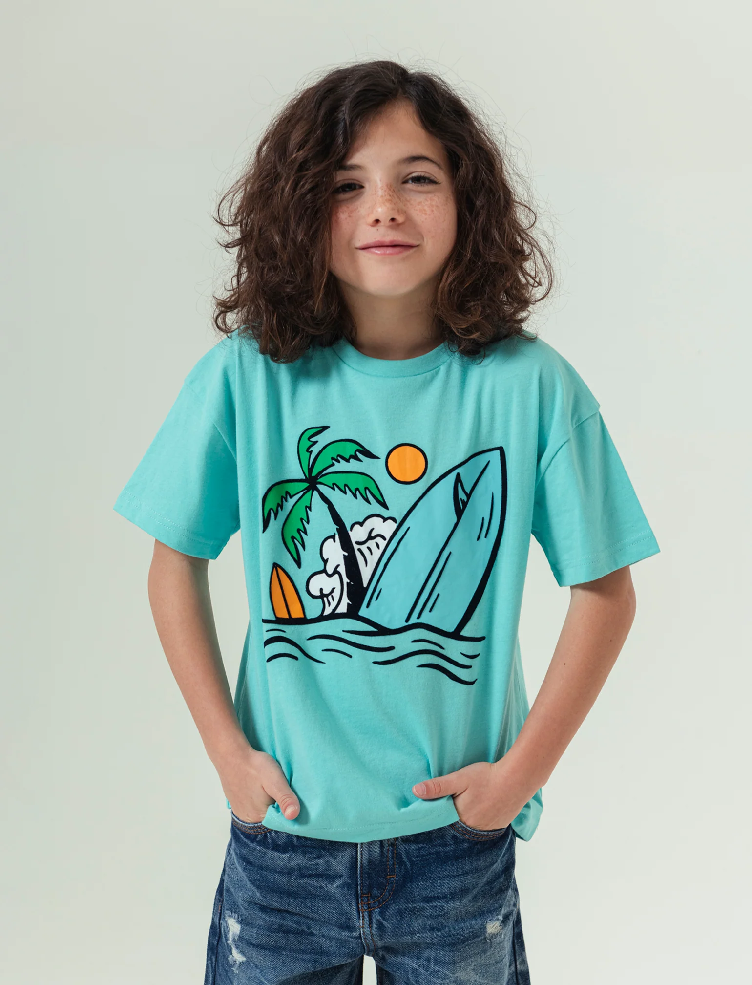 T-shirt con patch da bambino - Verde